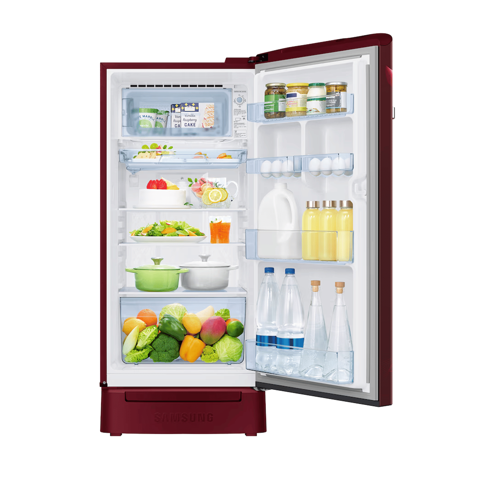 Samsung RR21 189 Litres 4 Star Direct Cool Single Door Refrigerator with Anti Bacterial Gasket (RR21H2H24RZ/HL, Midnight Blossom Red) (2026 Model)_7