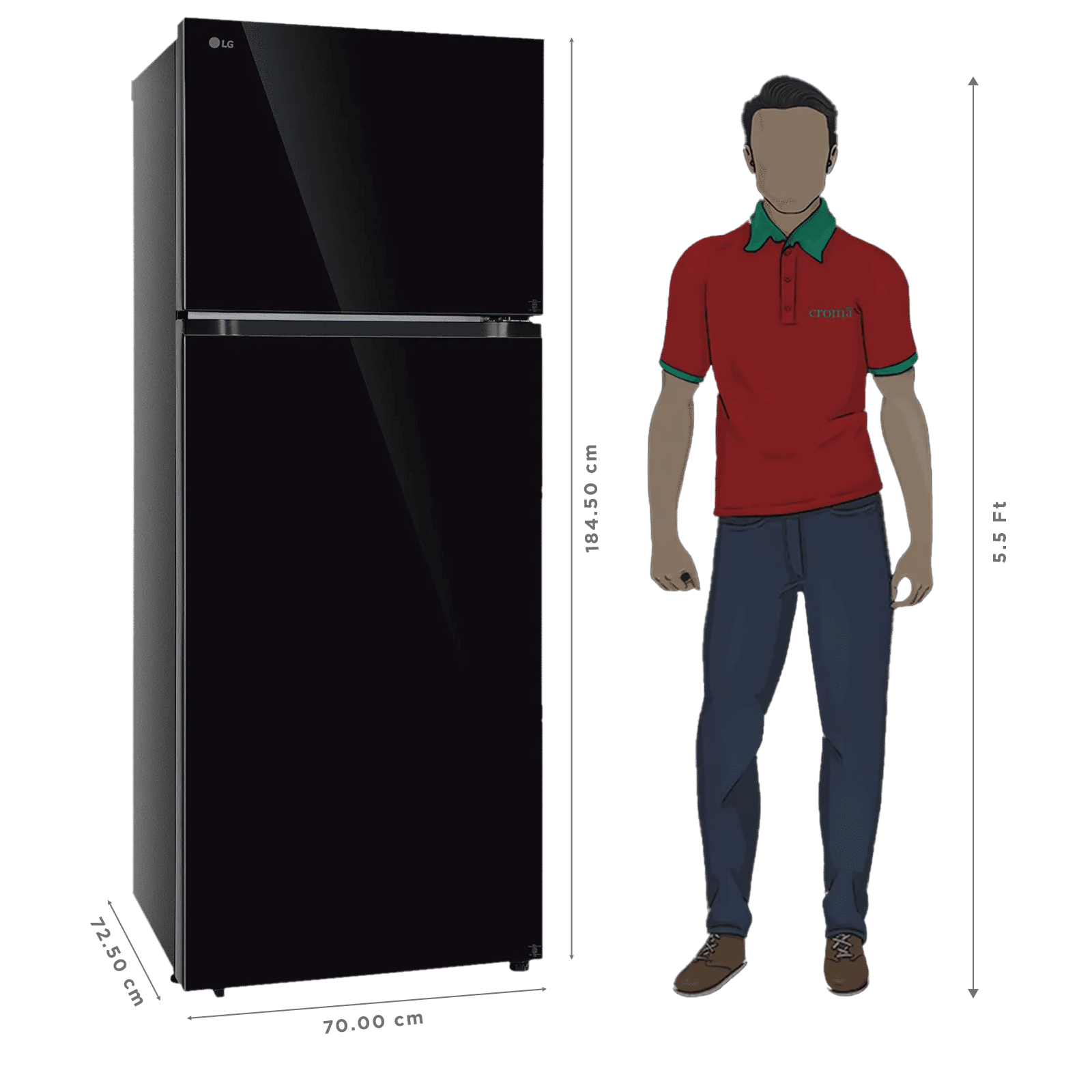 LG 466 Litres 2 Star Frost Free Double Door Smart Wifi Enabled Convertible Refrigerator with Fresh 0 Zone (GLT4626TEBM, Black Mirror) (2026 Model)_3