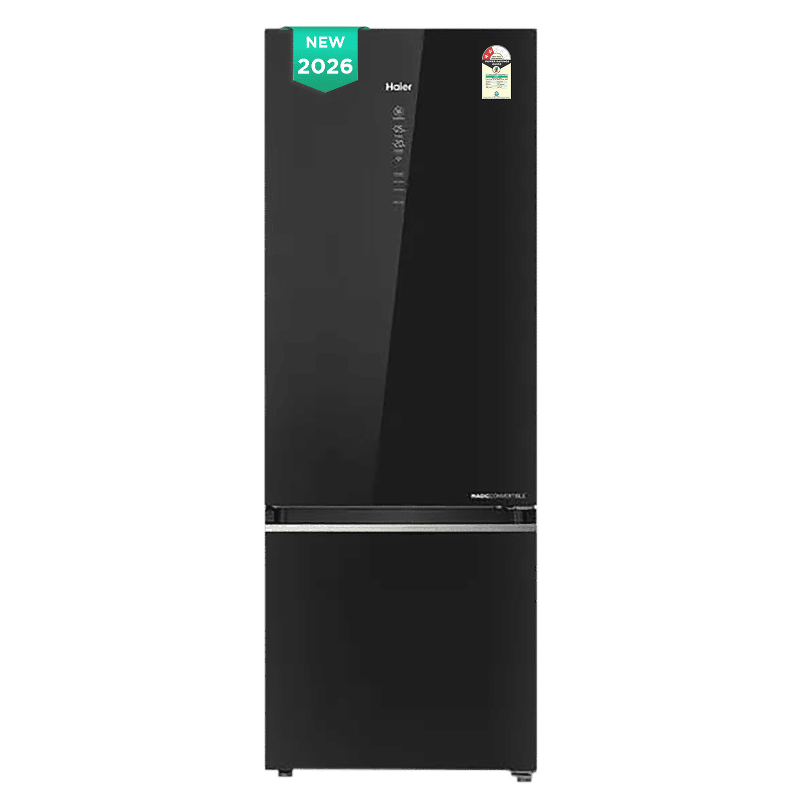 Haier 355 Litres 2 Star Frost Free Double Door Bottom Mount Convertible Refrigerator with Triple Inverter Technology (HRB-4052PKGA-P, Black Glass) (2026 Model) (2026 Model)_1