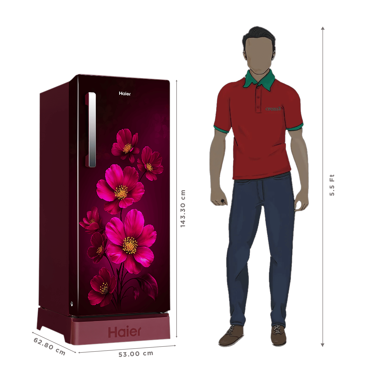 Haier 215 Litres 3 Star Direct Cool Single Door Refrigerator with Stabilizer Free Operation (HRD-2353PRXA-P, Red Xsenia) (2026 Model) Haier 215 Litres 3 Star Direct Cool Single Door Refrigerator with Stabilizer Free Operation (HRD-2353PRXA-P, Red Xsenia) (2026 Model)_3