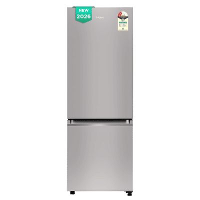 Haier 237 Litres 2 Star Frost Free Double Door Bottom Mount Convertible Refrigerator with Faster Ice Making in 49 Minutes (HRB-2872IETSA-P, Titanium Steel) (2026 Model)
