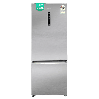Haier 445 Litres 1 Star Frost Free Double Door Bottom Mount Convertible Refrigerator with Triple Inverter Technology (HRB-4951BISA-P, Inox Steel) (2026 Model)