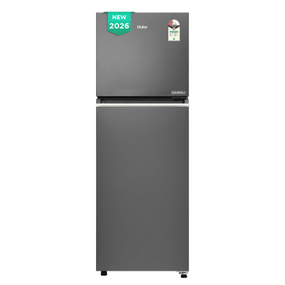 Haier 240 Litres 2 Star Frost Free Double Door Convertible Refrigerator with 200% Faster Ice Maker (HRF-2902IBGBA-P, GE Black) (2026 Model) (2026 Model)