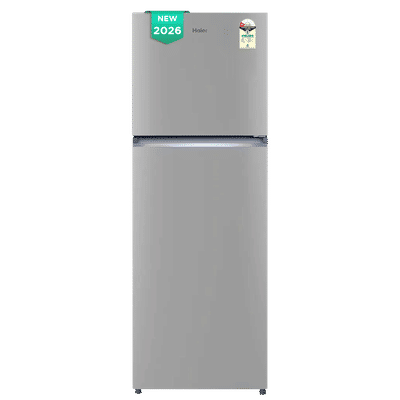 Haier 240 Litres 1 Star Frost Free Double Door Refrigerator with 200% Faster Ice Maker (HRF-2901EBSA-P, Brushline Silver) (2026 Model)