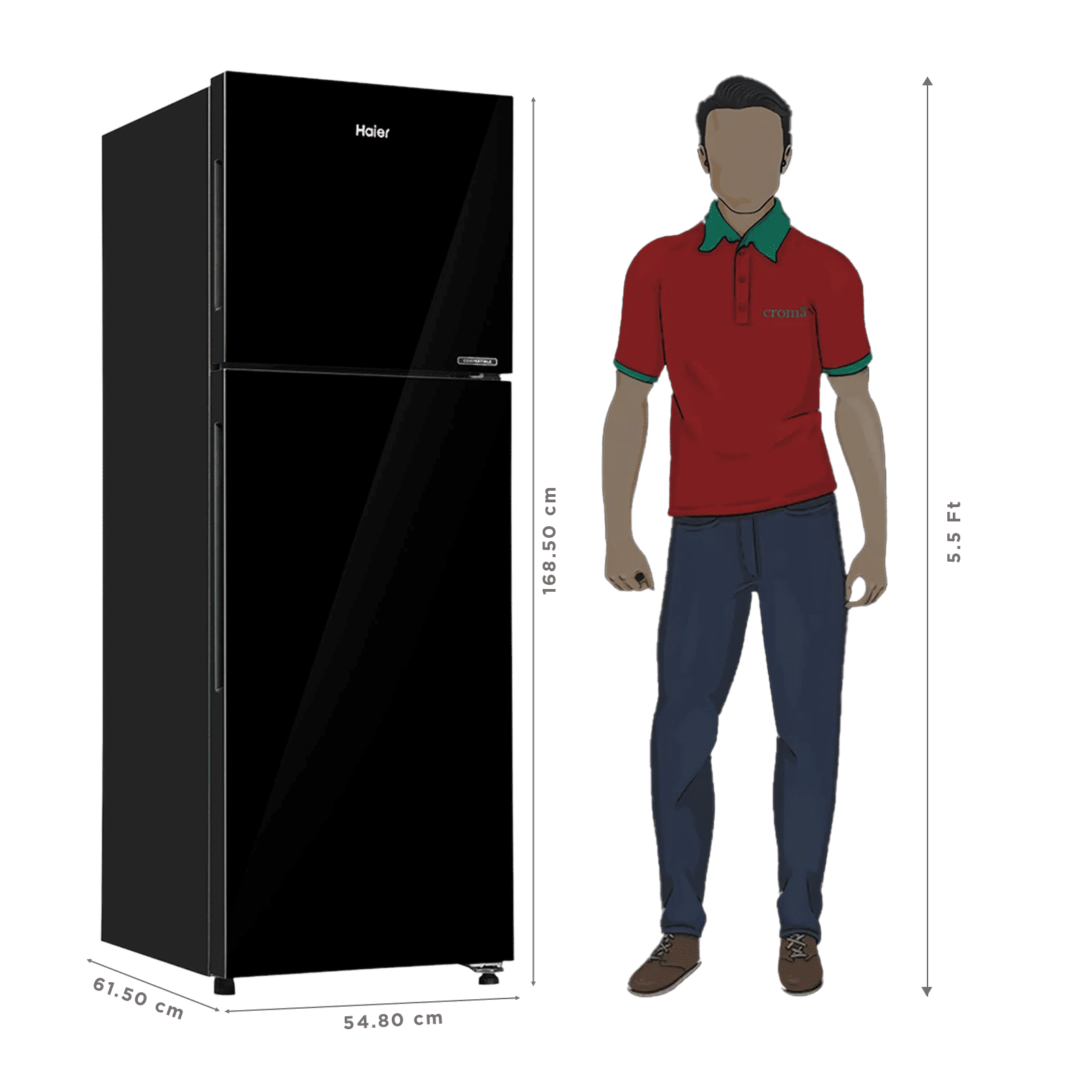 Haier 268 Litres 2 Star Frost Free Double Door Convertible Refrigerator with 200% Faster Ice Maker (HRF-3182PKGA-P, Black Glass) (2026 Model) (2026 Model) Haier 268 Litres 2 Star Frost Free Double Door Convertible Refrigerator with 200% Faster Ice Maker (HRF-3182PKGA-P, Black Glass) (2026 Model) (2026 Model)_3