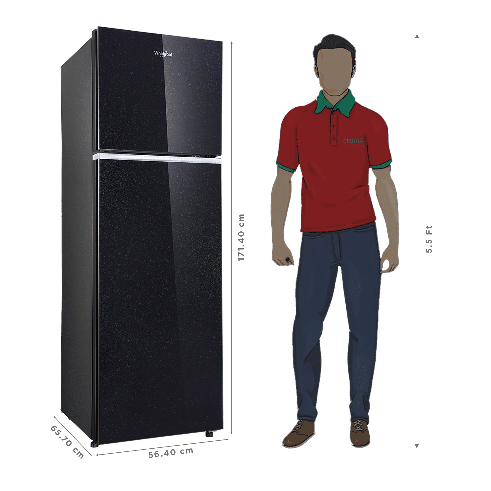 Whirpool Intellifresh 259 Litres 2 Star Frost Free Double Door Refrigerator with Microblock Technology (22384, Black) (2026 Model)_3