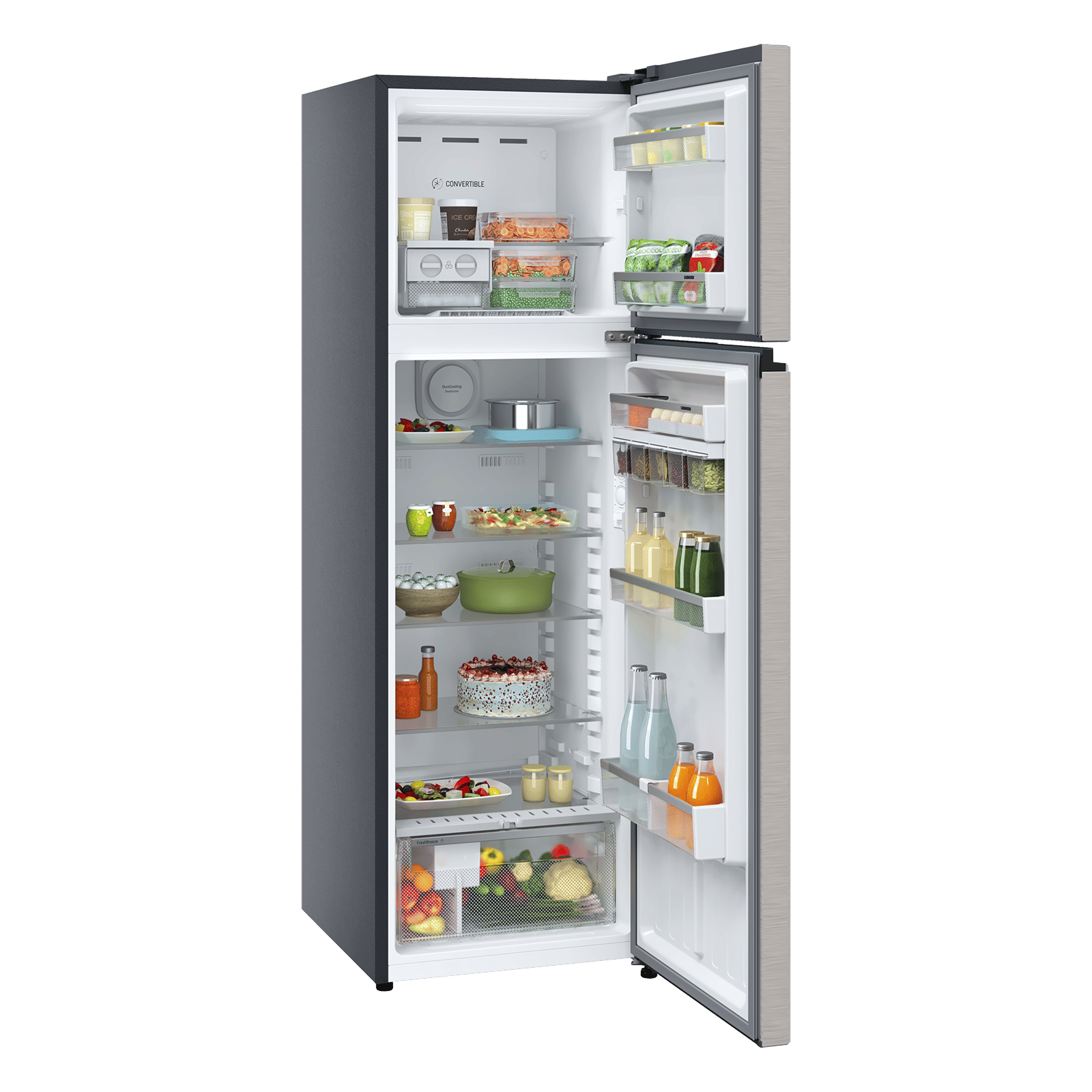 Liebherr Cluster 3 316 Litres 2 Star Frost Free Double Door Convertible Refrigerator with Duo Cool Technology (TVHgsB 3131, Grey Steel) (2026 Model)_6