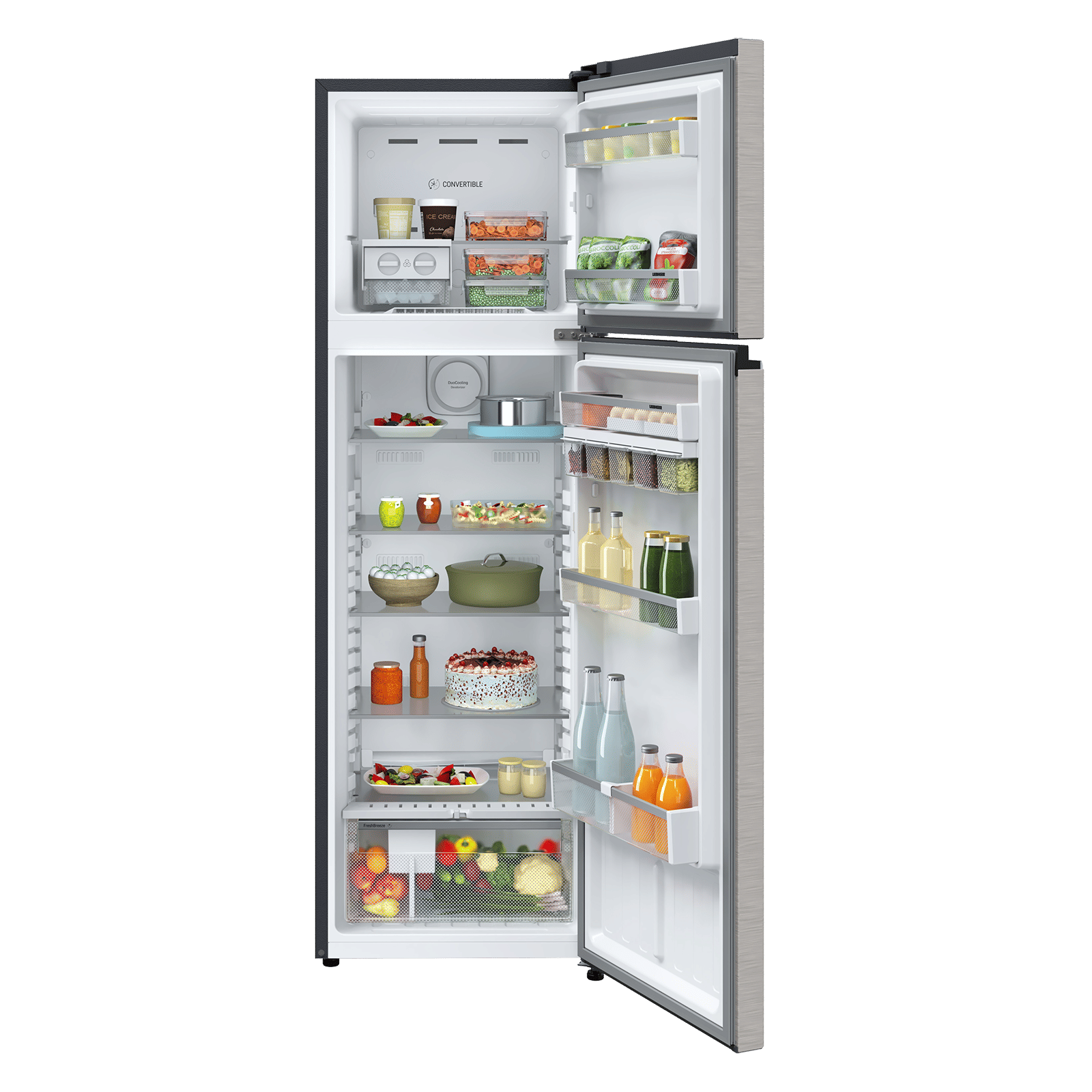 Liebherr Cluster 3 316 Litres 2 Star Frost Free Double Door Convertible Refrigerator with Duo Cool Technology (TVHgsB 3131, Grey Steel) (2026 Model)_7