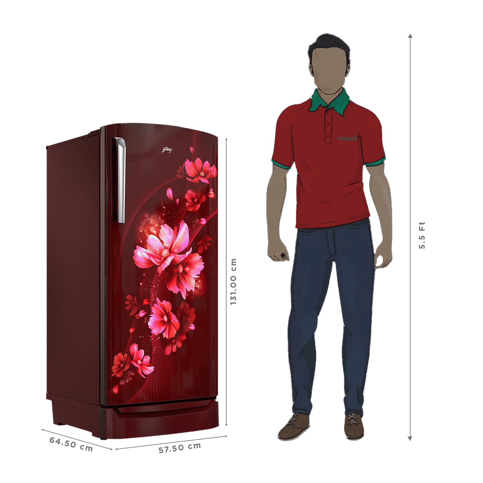 Godrej Marvel 184 Litres 5 Star Direct Cool Single Door Refrigerator with Advanced Capillary Technology (52141501SD03928, Aria Wine) Godrej Marvel 184 Litres 5 Star Direct Cool Single Door Refrigerator with Advanced Capillary Technology (52141501SD03928, Aria Wine)_2