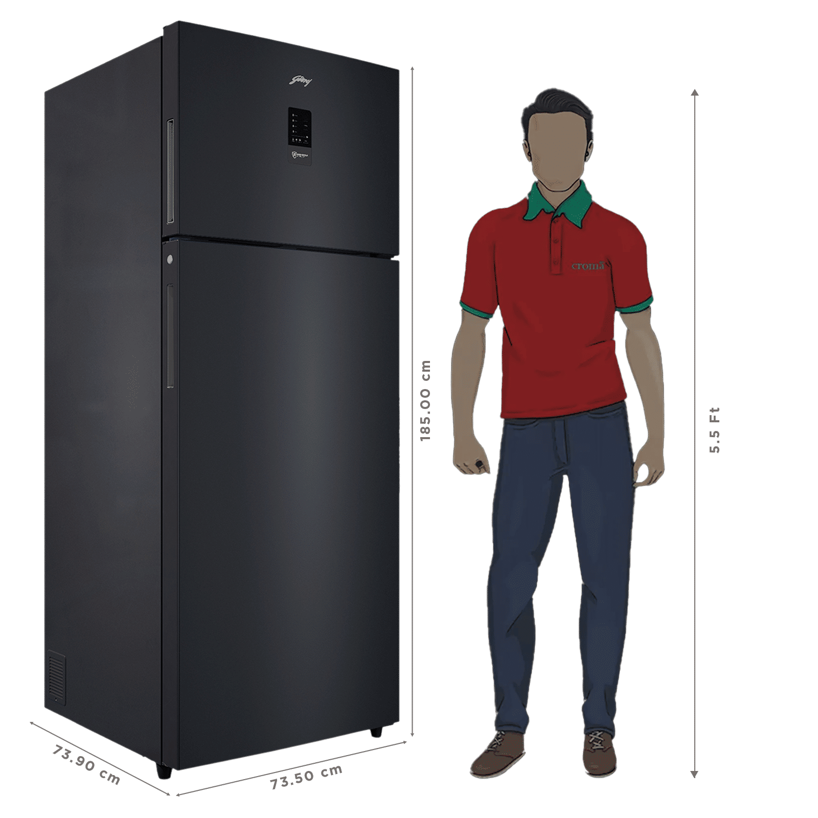 Godrej Regalis 472 Litres 1 Star Frost Free Double Door Refrigerator with Nano Shield Technology (52141501SD03995, Matt Black) Godrej Regalis 472 Litres 1 Star Frost Free Double Door Refrigerator with Nano Shield Technology (52141501SD03995, Matt Black)_2