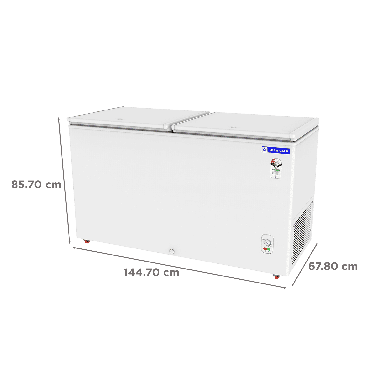 Blue Star N Series 391 Litres 2 Star Manual Defrost Double Door Convertible Deep Freezer with Quadracool Technology (HT2-M425, White) Blue Star N Series 391 Litres 2 Star Manual Defrost Double Door Convertible Deep Freezer with Quadracool Technology (HT2-M425, White)_3