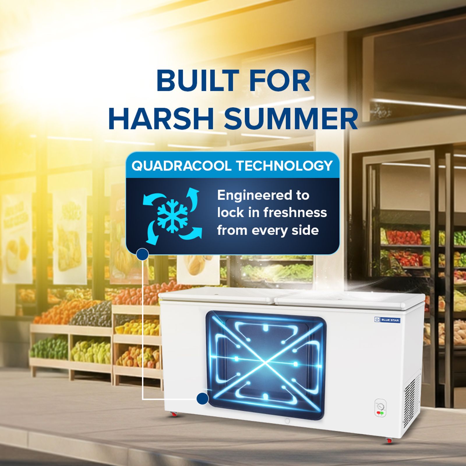 Blue Star N Series 391 Litres 2 Star Manual Defrost Double Door Convertible Deep Freezer with Quadracool Technology (HT2-M425, White) Blue Star N Series 391 Litres 2 Star Manual Defrost Double Door Convertible Deep Freezer with Quadracool Technology (HT2-M425, White)_10