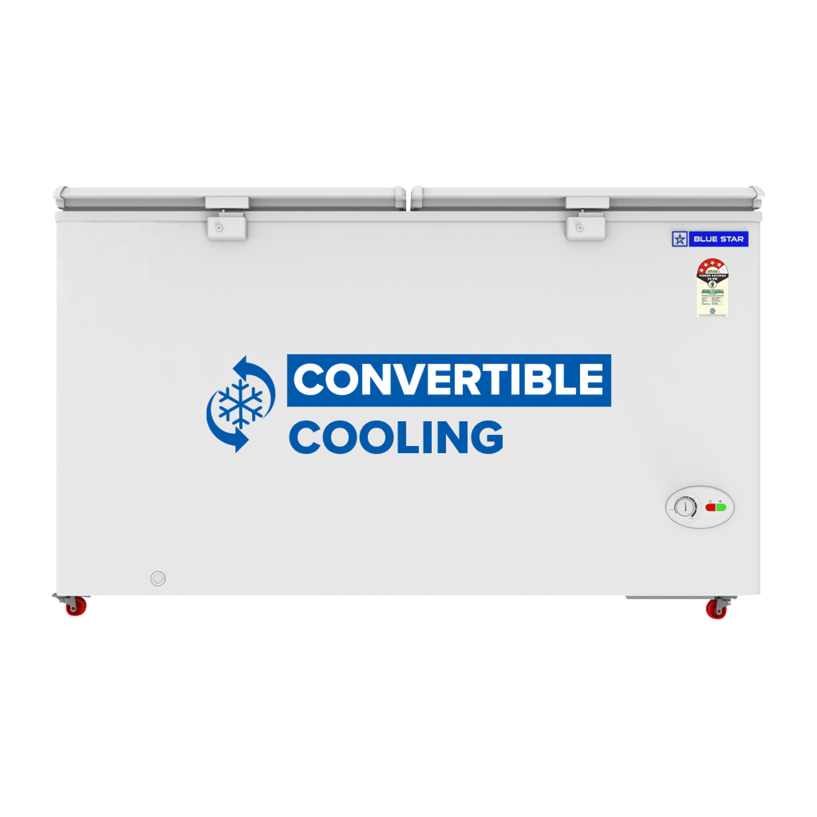Blue Star N Series 400 Litres 4 Star Manual Defrost Double Door Convertible Deep Freezer with Quadracool Technology (HT4-N450, White)_1