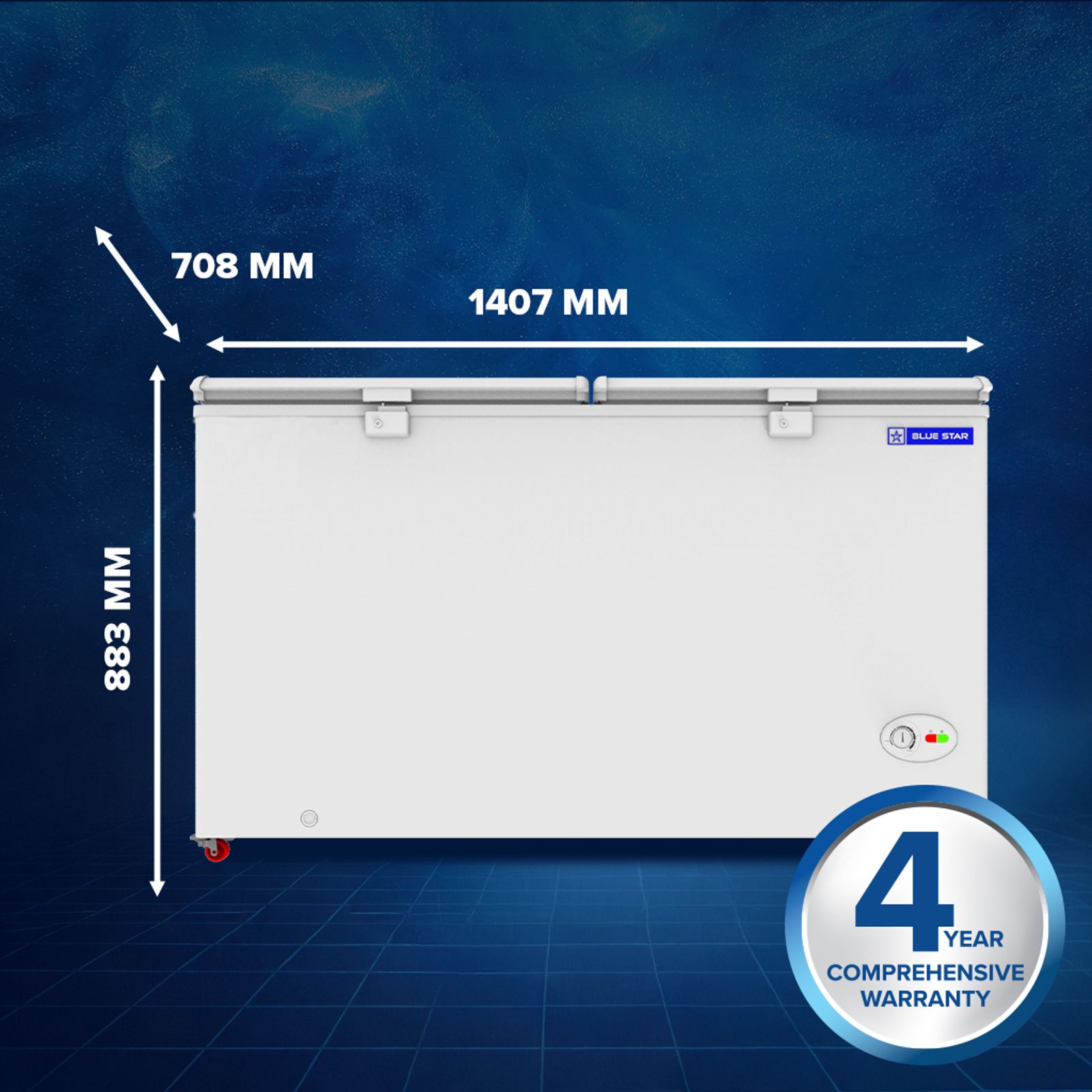 Blue Star N Series 400 Litres 4 Star Manual Defrost Double Door Convertible Deep Freezer with Quadracool Technology (HT4-N450, White)_6