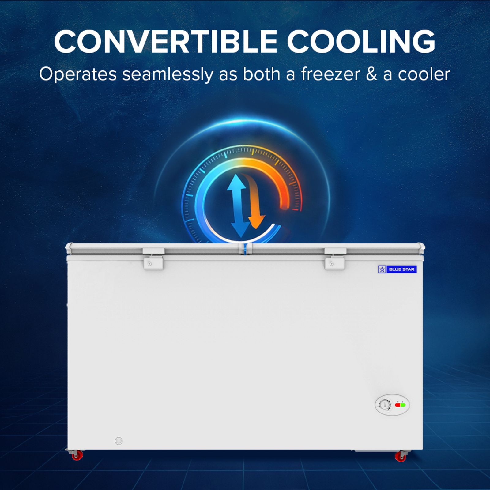 Blue Star N Series 400 Litres 4 Star Manual Defrost Double Door Convertible Deep Freezer with Quadracool Technology (HT4-N450, White)_7