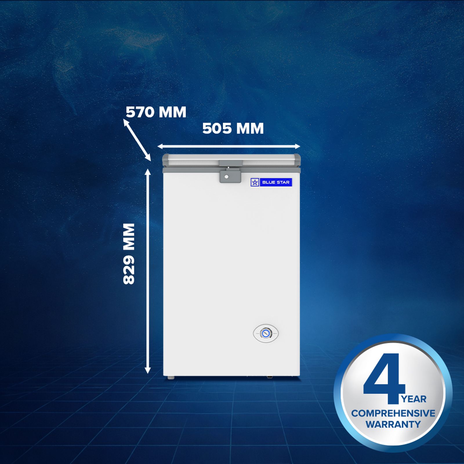 Blue Star N Series 63 Litres 1 Star Direct Cool Single Door Deep Freezer with Quadracool Technology (HT1-N75, White) Blue Star N Series 63 Litres 1 Star Direct Cool Single Door Deep Freezer with Quadracool Technology (HT1-N75, White)_8