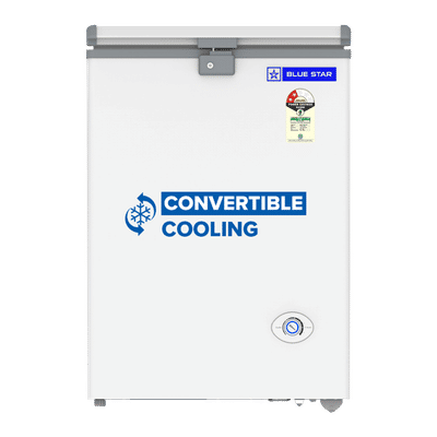 Blue Star N Series 99 Litres 2 Star Direct Cool Single Door Deep Freezer with Quadracool Technology (HT2-N130, White)