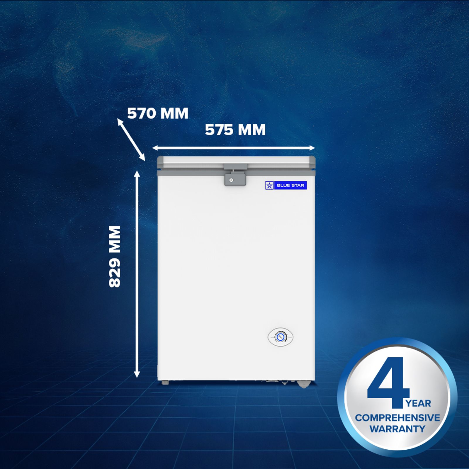 Blue Star N Series 99 Litres 2 Star Direct Cool Single Door Deep Freezer with Quadracool Technology (HT2-N130, White) Blue Star N Series 99 Litres 2 Star Direct Cool Single Door Deep Freezer with Quadracool Technology (HT2-N130, White)_8
