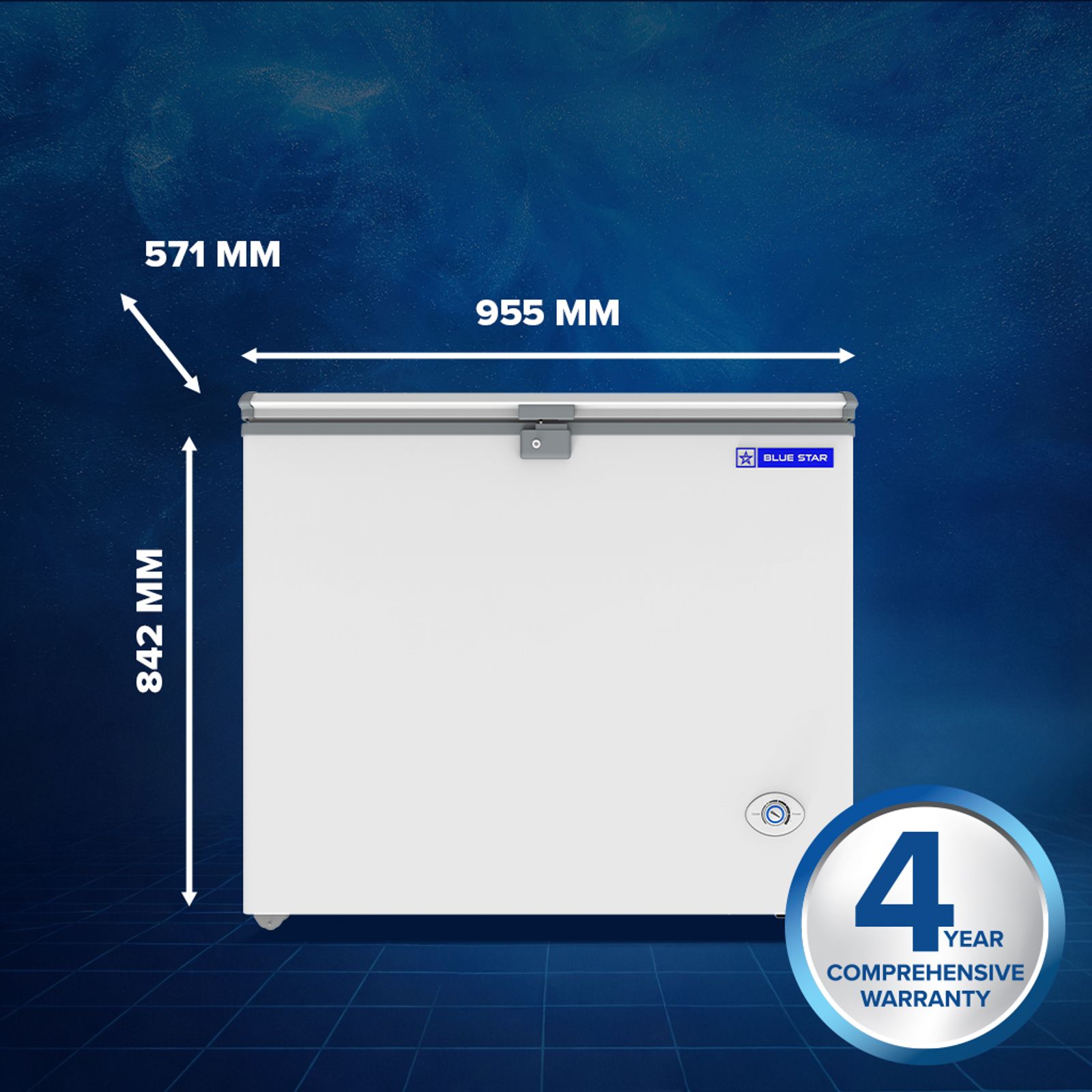 Blue Star N Series 201 Litres 3 Star Direct Cool Single Door Deep Freezer with Quadracool Technology (HT3-N230, White) Blue Star N Series 201 Litres 3 Star Direct Cool Single Door Deep Freezer with Quadracool Technology (HT3-N230, White)_8