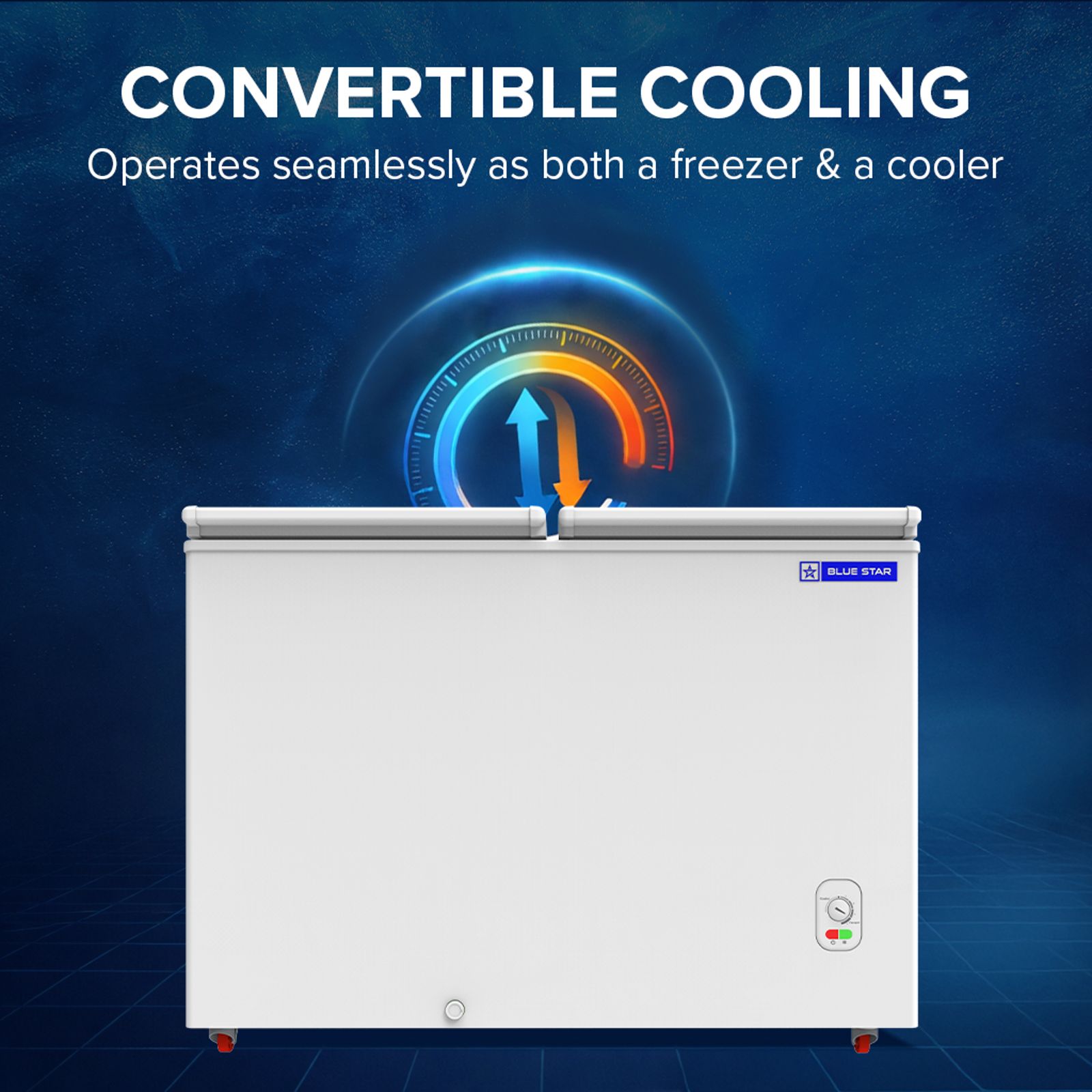 Blue Star N Series 293 Litres 3 Star Manual Defrost Double Door Convertible Deep Freezer with Quadracool Technology (HT3-M325, White) Blue Star N Series 293 Litres 3 Star Manual Defrost Double Door Convertible Deep Freezer with Quadracool Technology (HT3-M325, White)_11