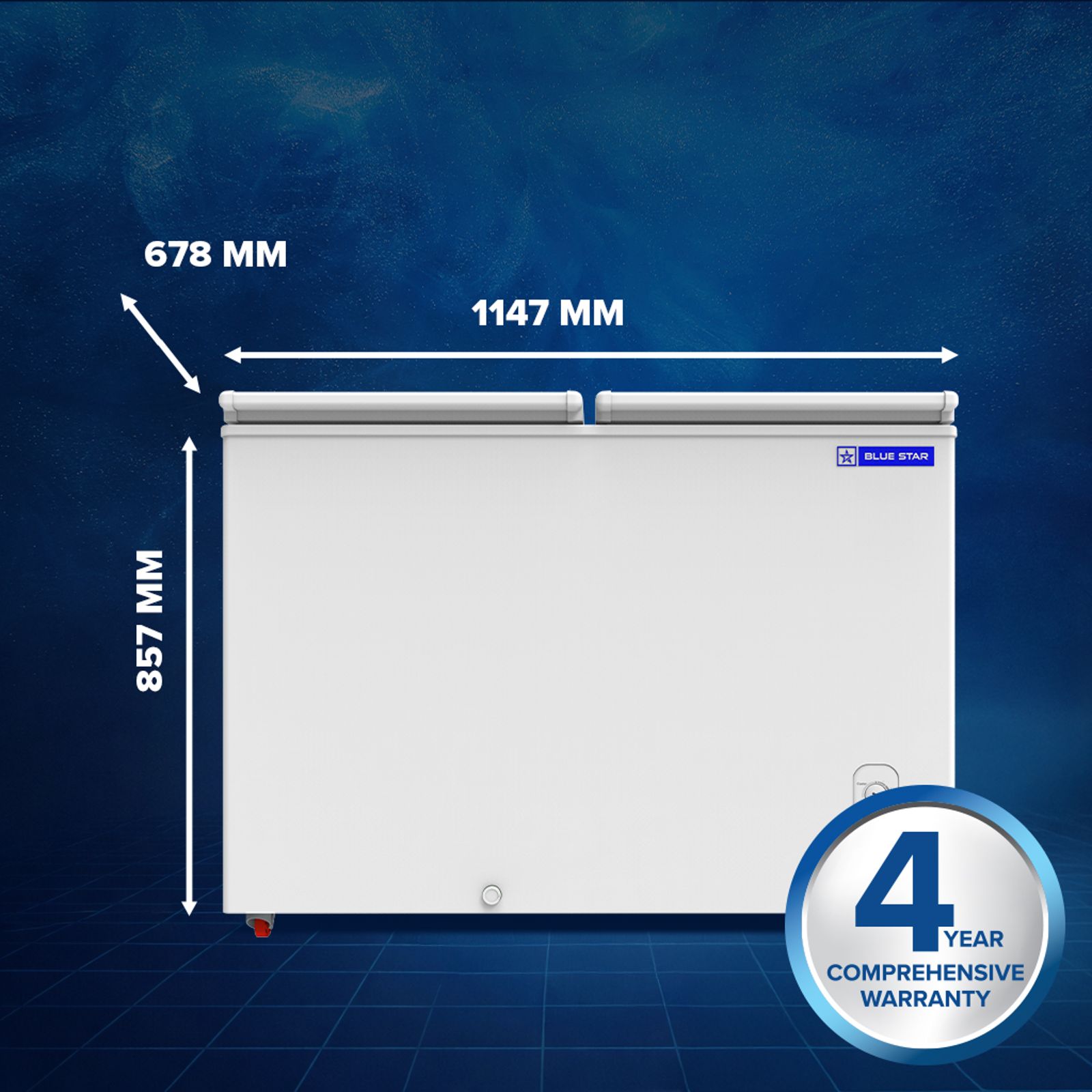 Blue Star N Series 293 Litres 3 Star Manual Defrost Double Door Convertible Deep Freezer with Quadracool Technology (HT3-M325, White) Blue Star N Series 293 Litres 3 Star Manual Defrost Double Door Convertible Deep Freezer with Quadracool Technology (HT3-M325, White)_8