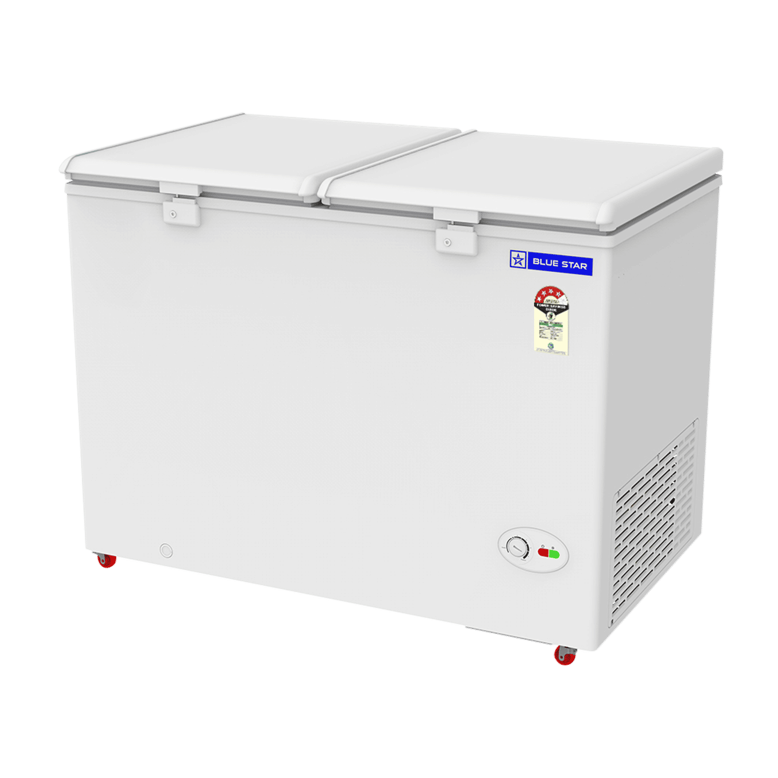 Blue Star N Series 300 Litres 4 Star Manual Defrost Double Door Convertible Deep Freezer with Quadracool Technology (HT4-N350, White)_3