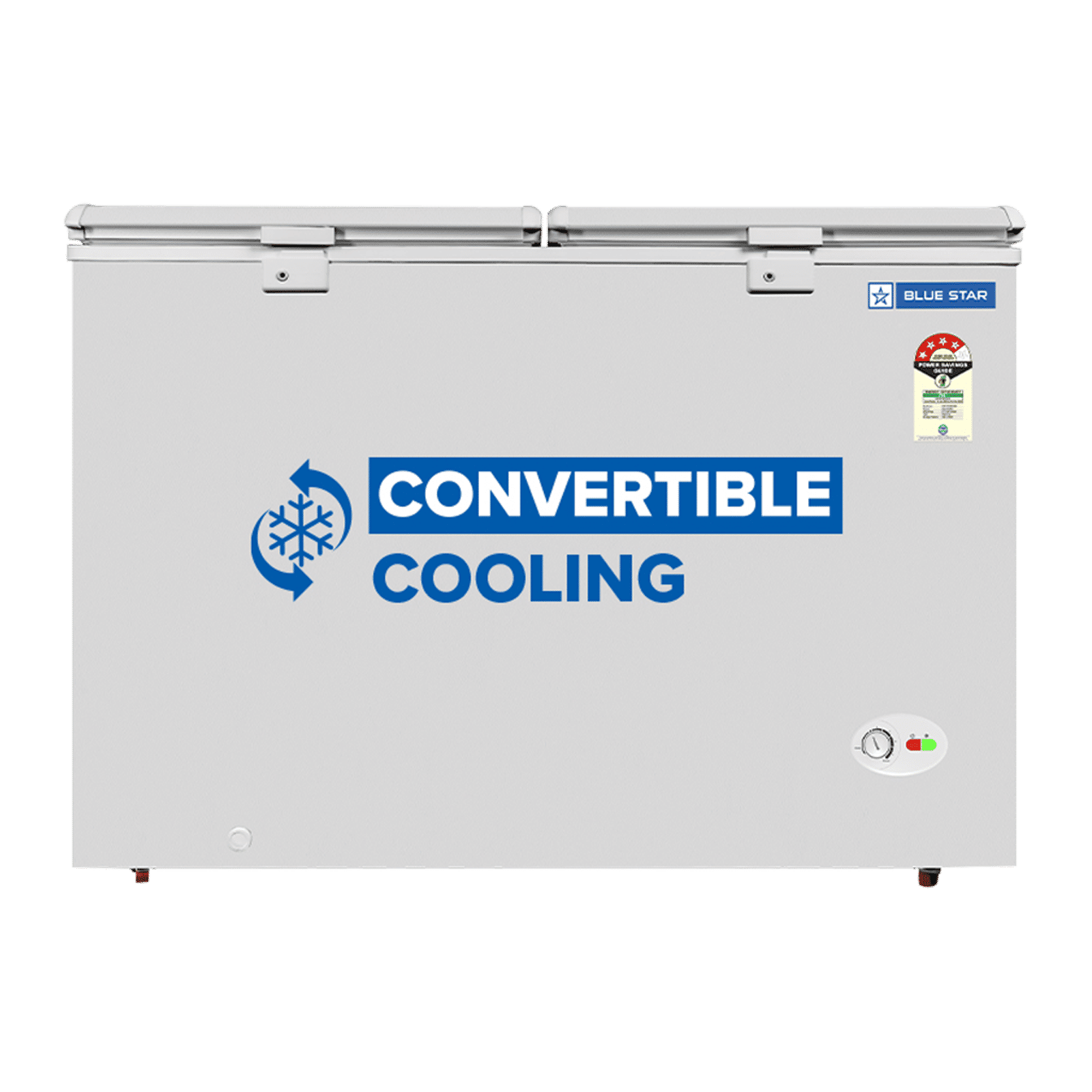 Blue Star N Series 350 Litres 4 Star Manual Defrost Double Door Convertible Deep Freezer with Quadracool Technology (HT4-N375, White)_1