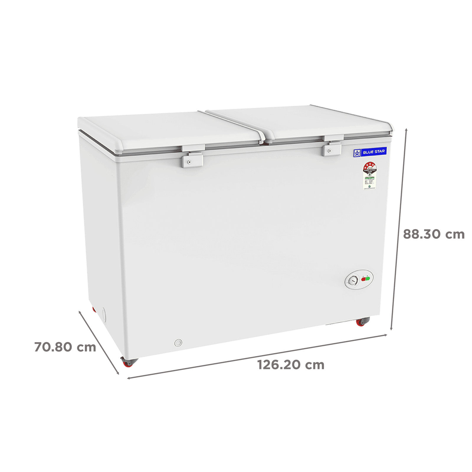 Blue Star N Series 350 Litres 4 Star Manual Defrost Double Door Convertible Deep Freezer with Quadracool Technology (HT4-N375, White) Blue Star N Series 350 Litres 4 Star Manual Defrost Double Door Convertible Deep Freezer with Quadracool Technology (HT4-N375, White)_3