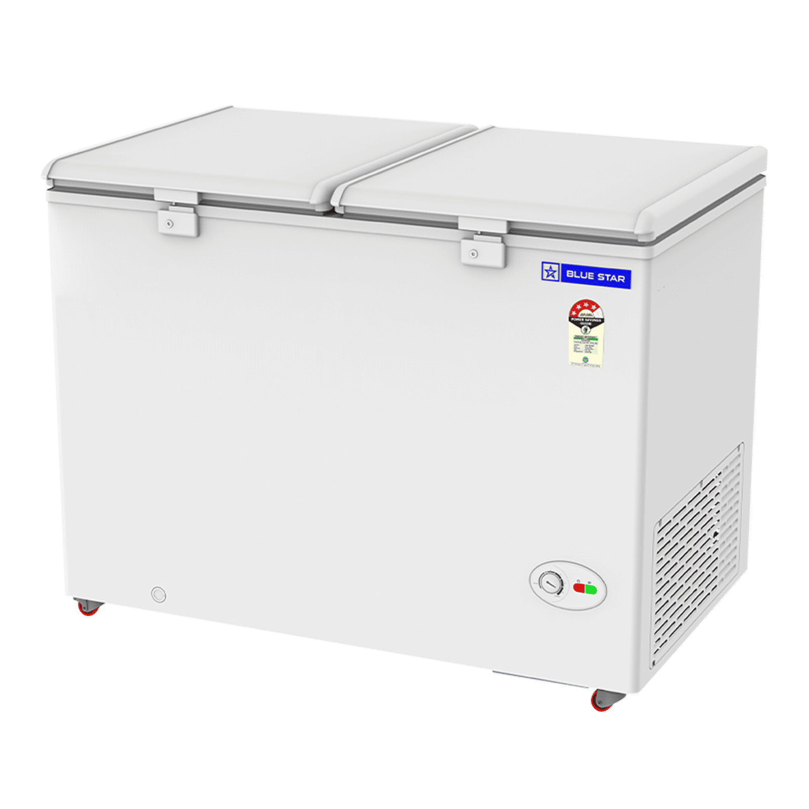 Blue Star N Series 350 Litres 4 Star Manual Defrost Double Door Convertible Deep Freezer with Quadracool Technology (HT4-N375, White)_4