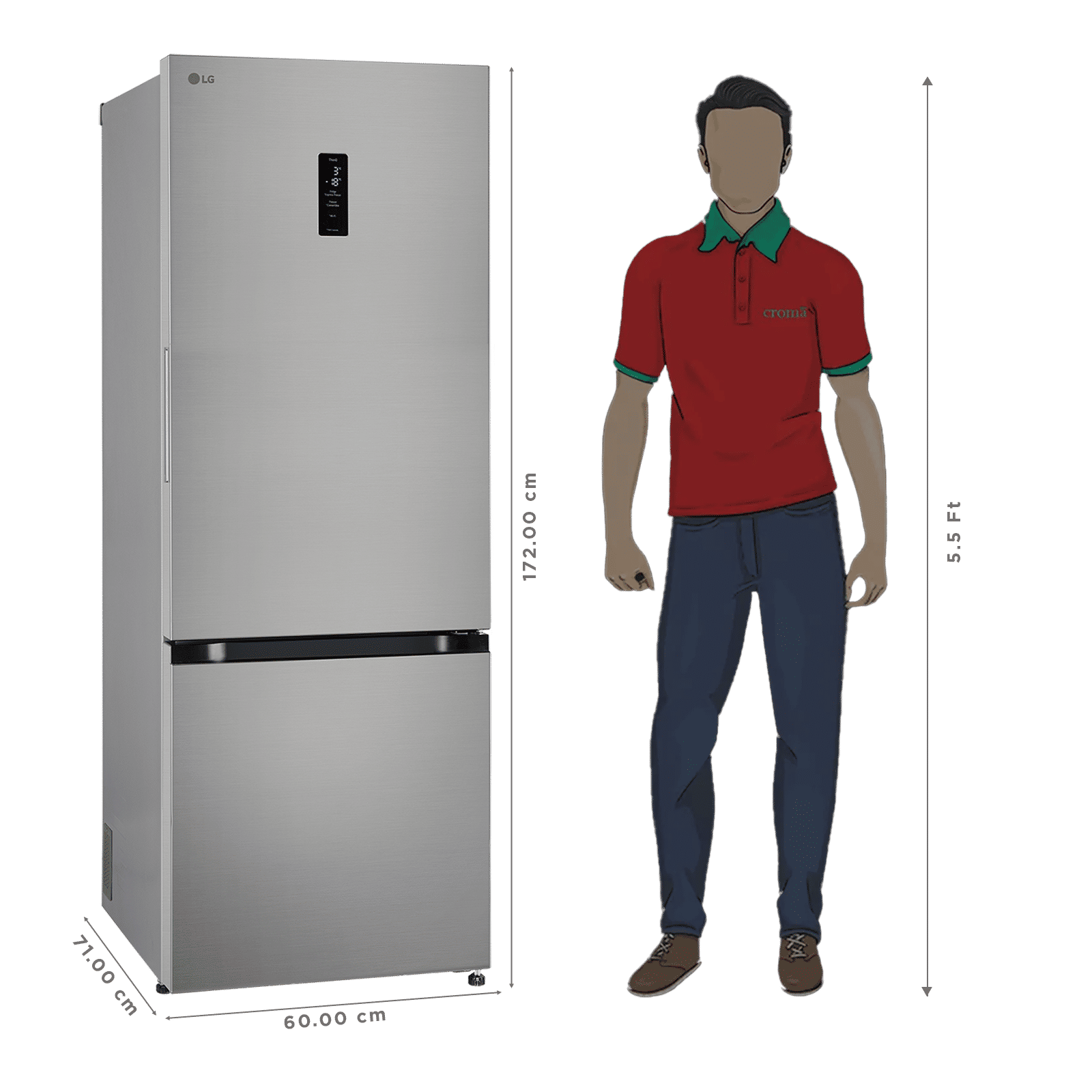 LG 340 Litres 2 Star Frost Free Double Door Smart Wifi Enabled Refrigerator with Smart Diagnosis (GLB3426BDPZ, Shiny Steel)_2