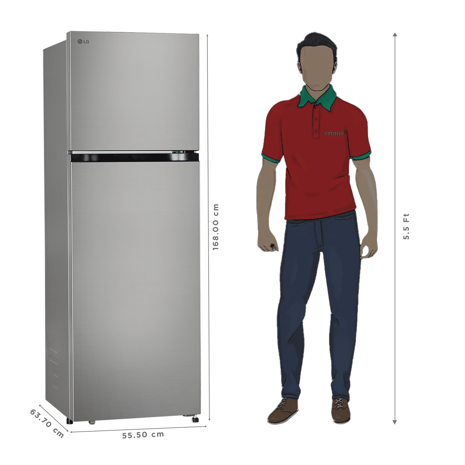 LG 276 Litres 2 Star Frost Free Double Door Convertible Refrigerator with Lower Door Basket (GLT2826XWPZ, Shiny Steel) (2026 Model)_3