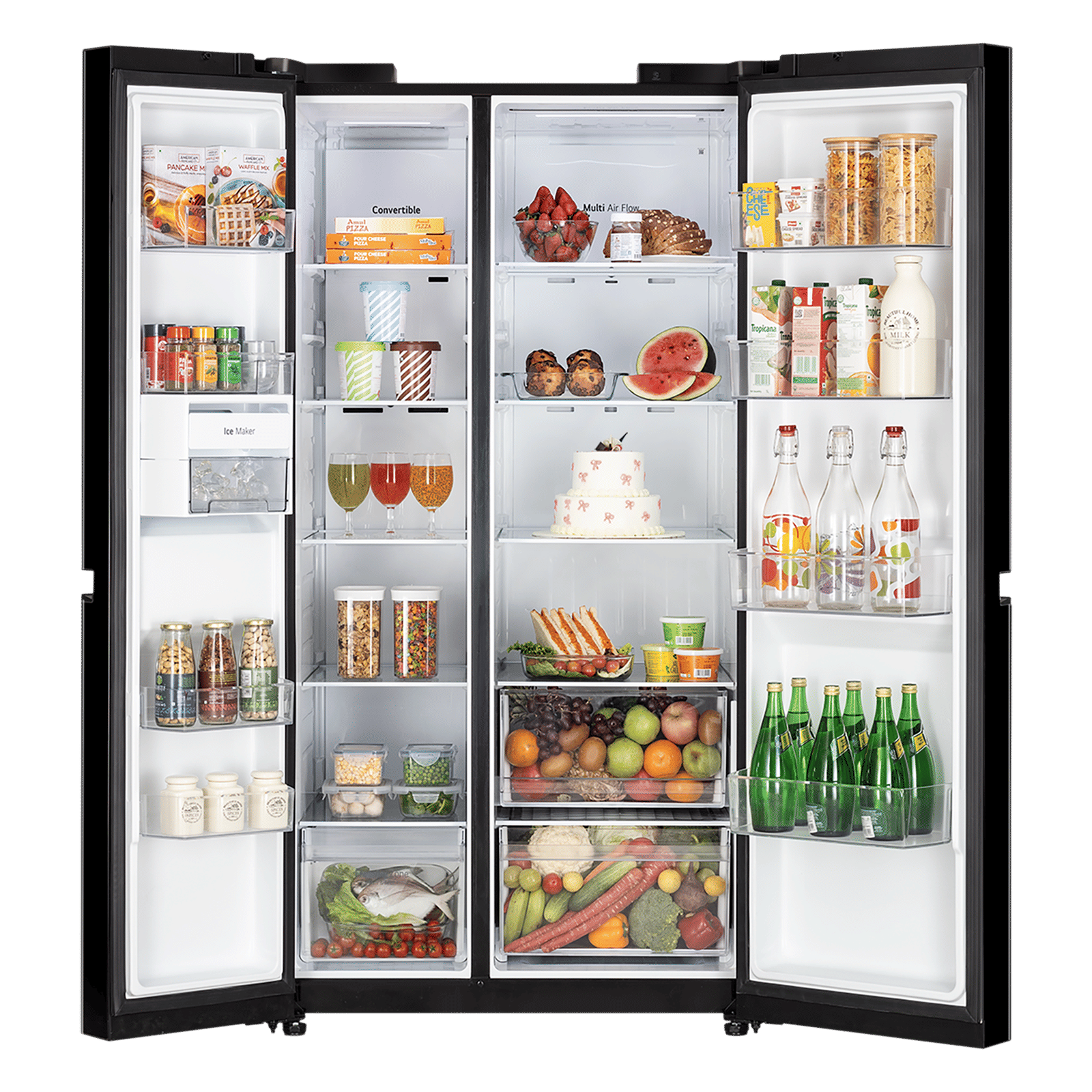 LG B277 790 Litres 3 Star Frost Free Side by Side Refrigerator with Auto Smart Connect (GL-B277HBM3, Black Mirror) LG B277 790 Litres 3 Star Frost Free Side by Side Refrigerator with Auto Smart Connect (GL-B277HBM3, Black Mirror)_4