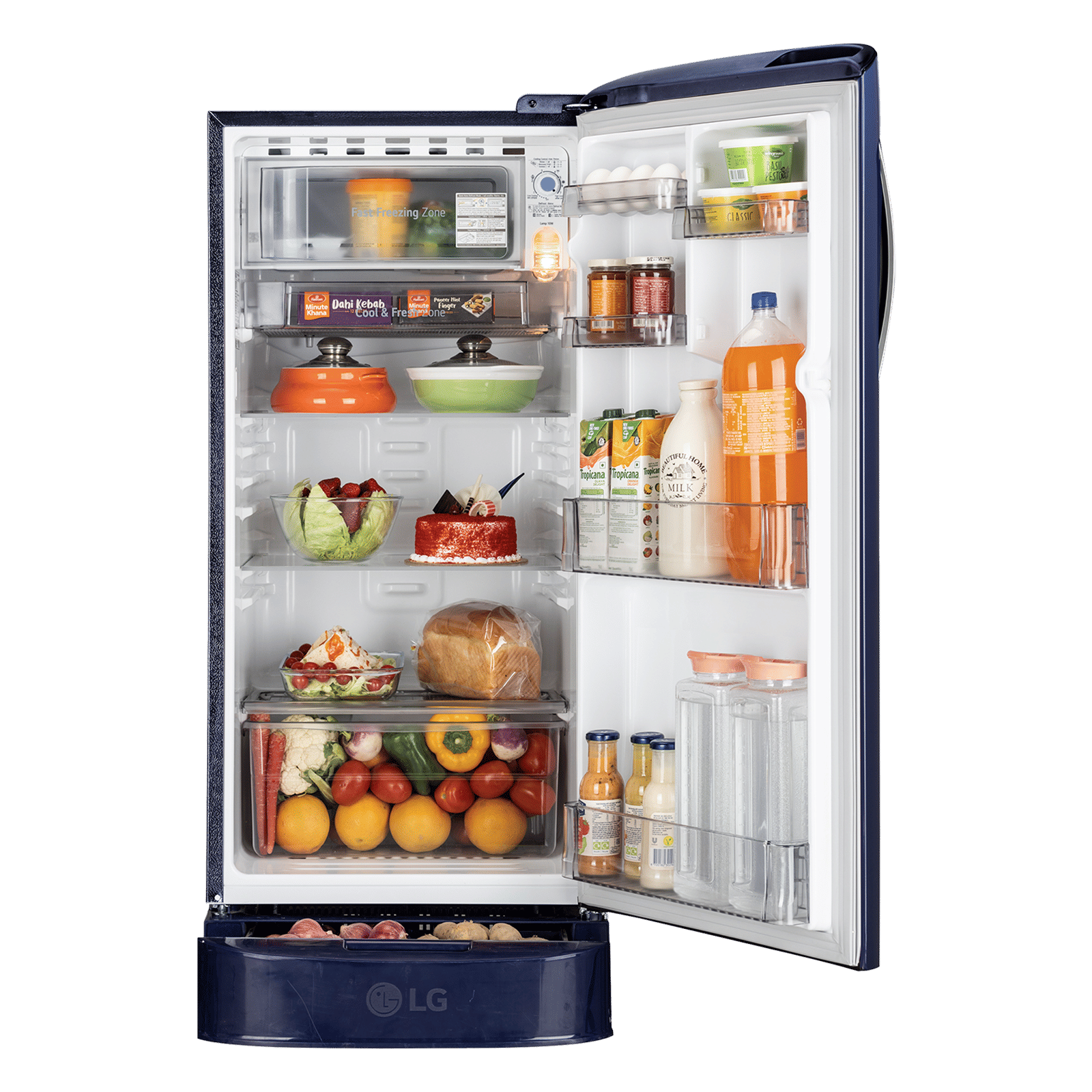 LG 185 Litres 5 Star Direct Cool Single Door Refrigerator with Anti Bacterial Gasket (GLD1956ZARG, Royal Glory) LG 185 Litres 5 Star Direct Cool Single Door Refrigerator with Anti Bacterial Gasket (GLD1956ZARG, Royal Glory)_3