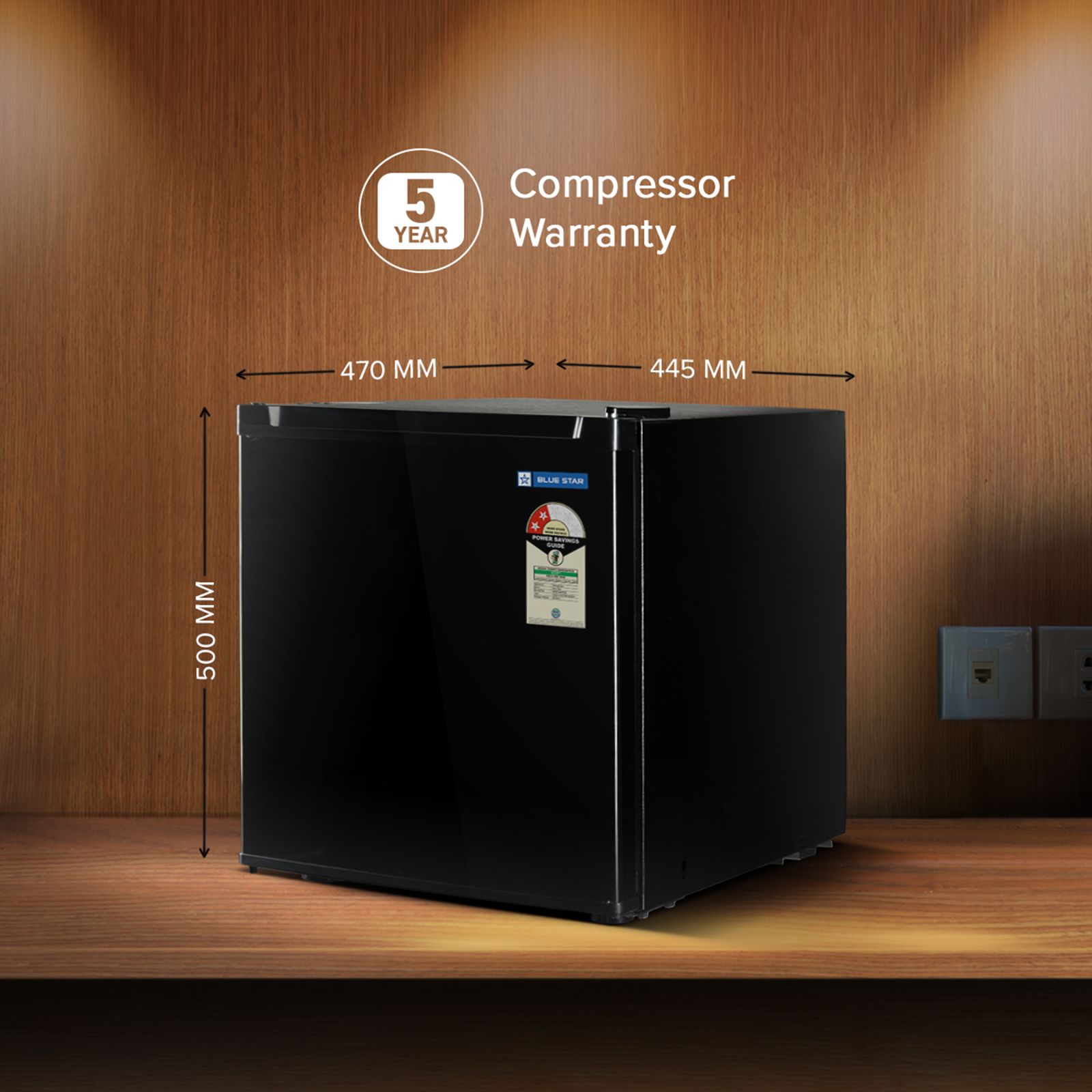 Blue Star G Series 45 Litres 2 Star Direct Cool Single Door Mini Refrigerator with Reversible Door (MR60-2GB, Black)_4
