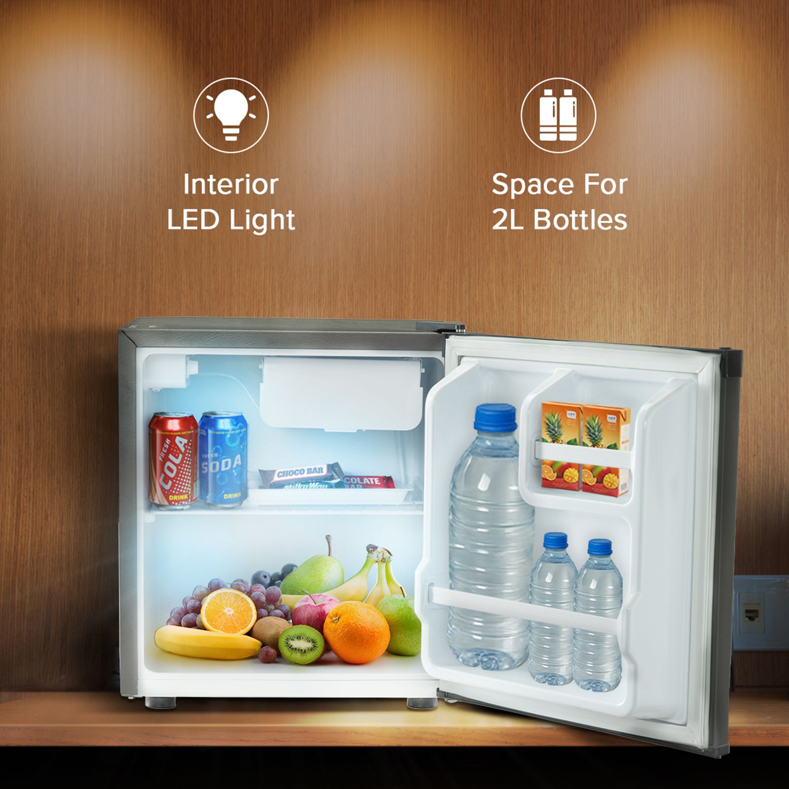 Blue Star G Series 45 Litres 2 Star Direct Cool Single Door Mini Refrigerator with Reversible Door (MR60-2GG, Grey) Blue Star G Series 45 Litres 2 Star Direct Cool Single Door Mini Refrigerator with Reversible Door (MR60-2GG, Grey)_5