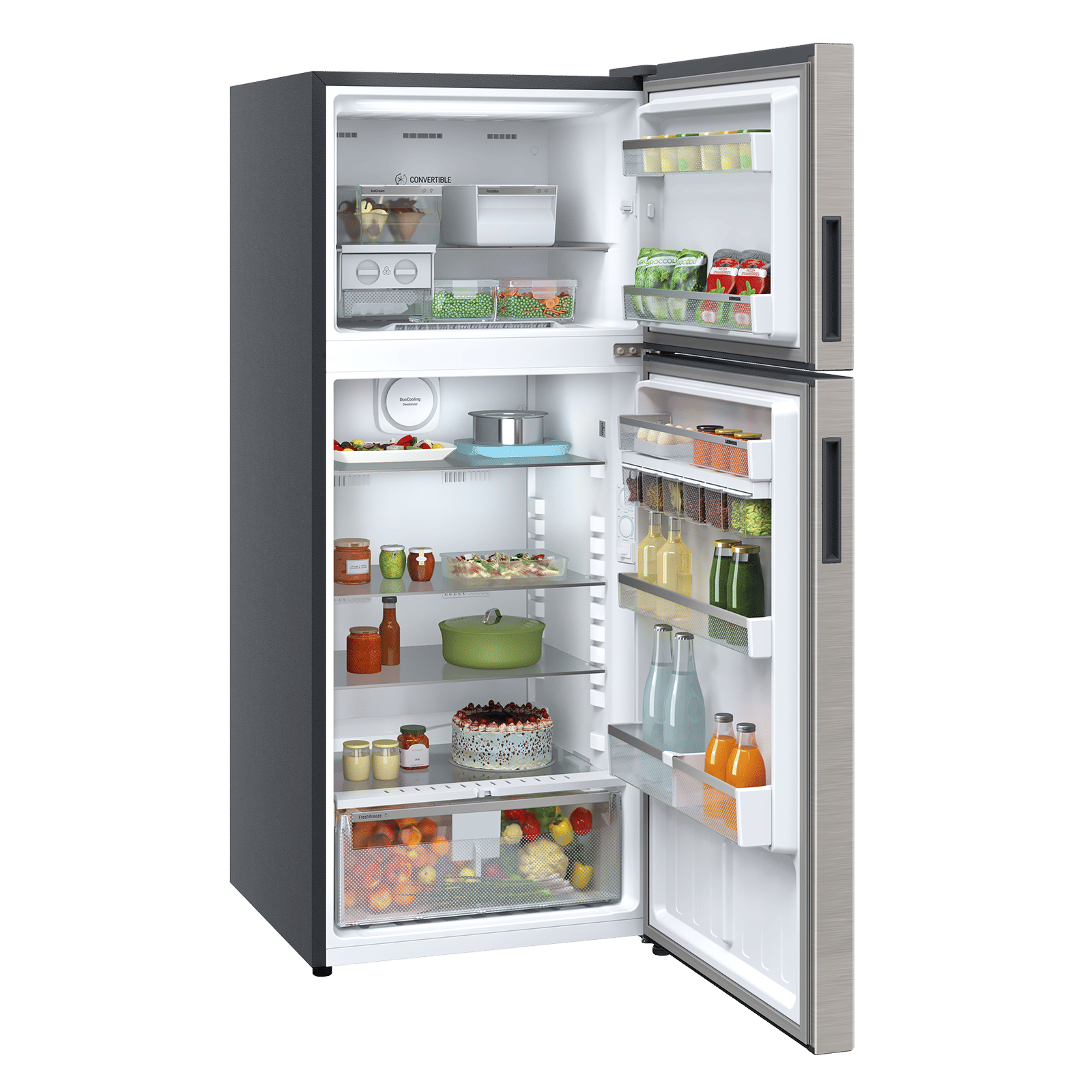 LIEBHERR Cluster 3 380 Litres 1 Star Frost Free Double Door Convertible Refrigerator with Duo Cooling (TVPssA 3831, Stainless Steel)_6