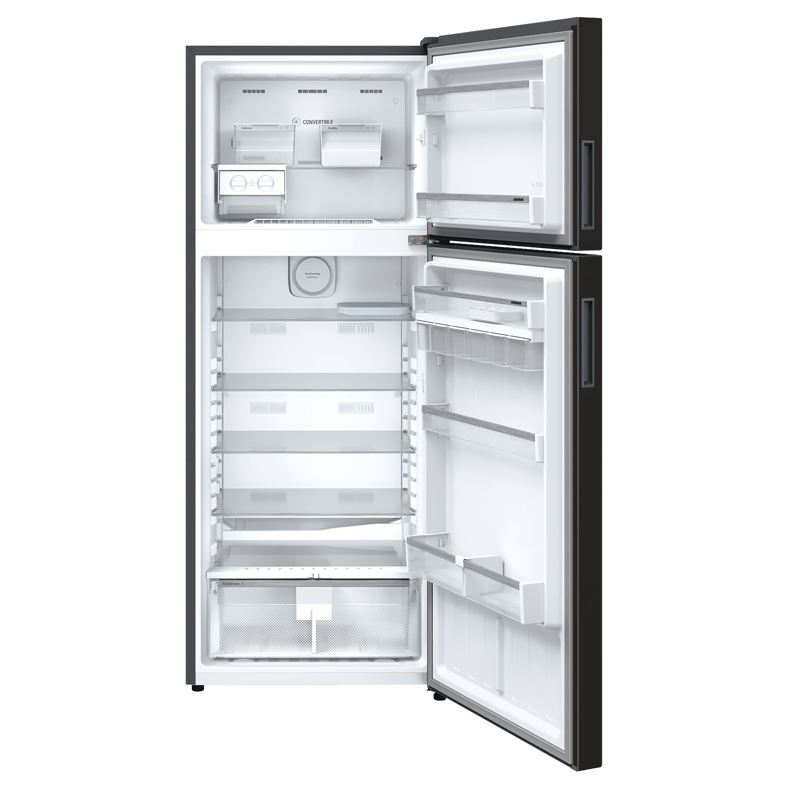 LIEBHERR Cluster 3 400 Litres 2 Star Frost Free Double Door Convertible Refrigerator with Duo Cooling (TVPbgB 4031, Black Gloss)_4