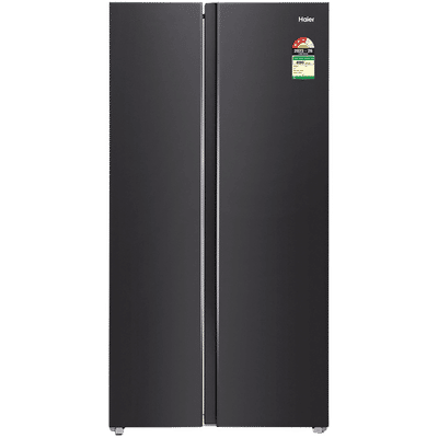 Haier HRS 540 Litres 3 Star Frost Free Side by Side Refrigerator with 360 Degree Magic Cooling for Uniform Freshness (HRS-615LB, Luxe Black)