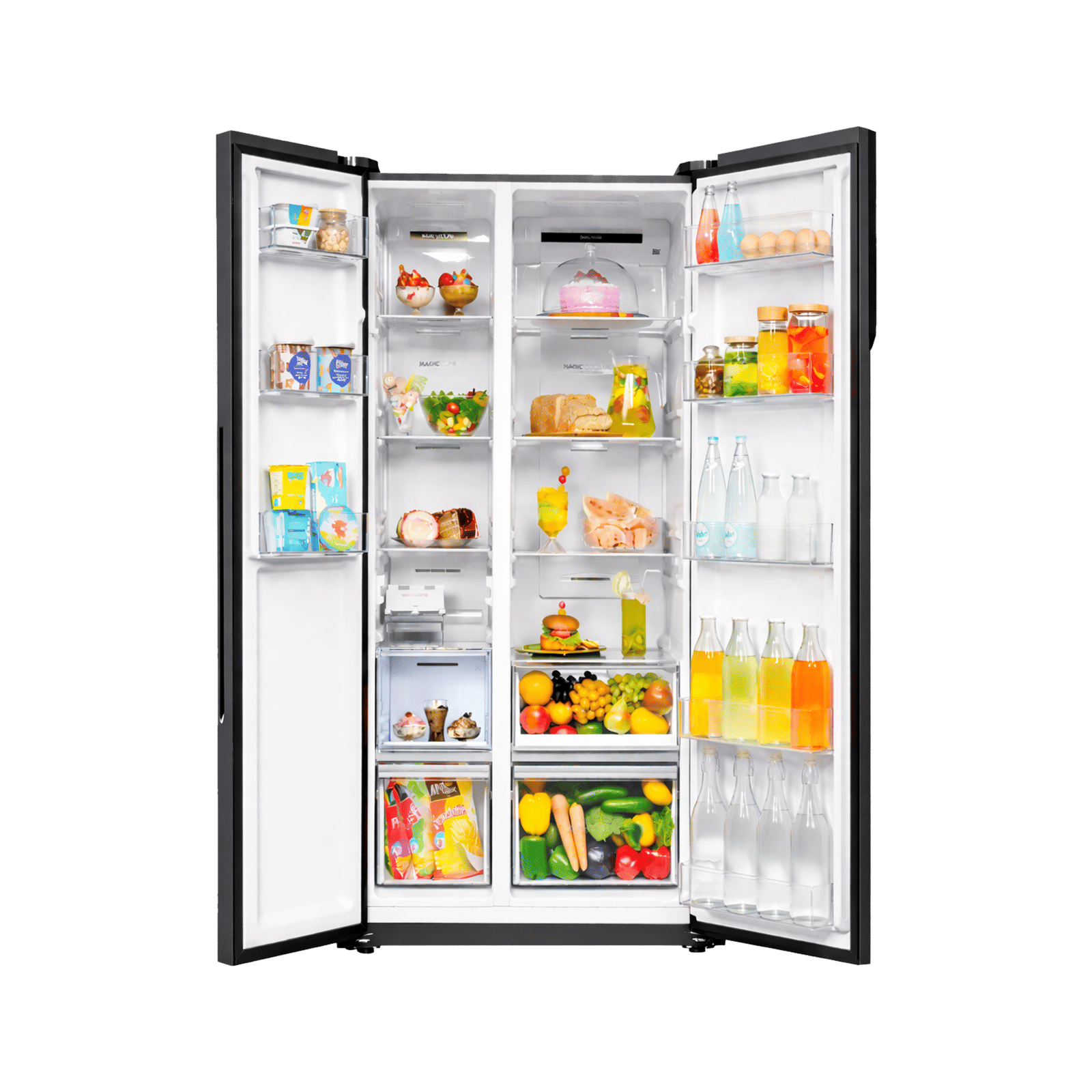 Haier HRS 540 Litres 3 Star Frost Free Side by Side Refrigerator with 360 Degree Magic Cooling for Uniform Freshness (HRS-615LB, Luxe Black) Haier HRS 540 Litres 3 Star Frost Free Side by Side Refrigerator with 360 Degree Magic Cooling for Uniform Freshness (HRS-615LB, Luxe Black)_5