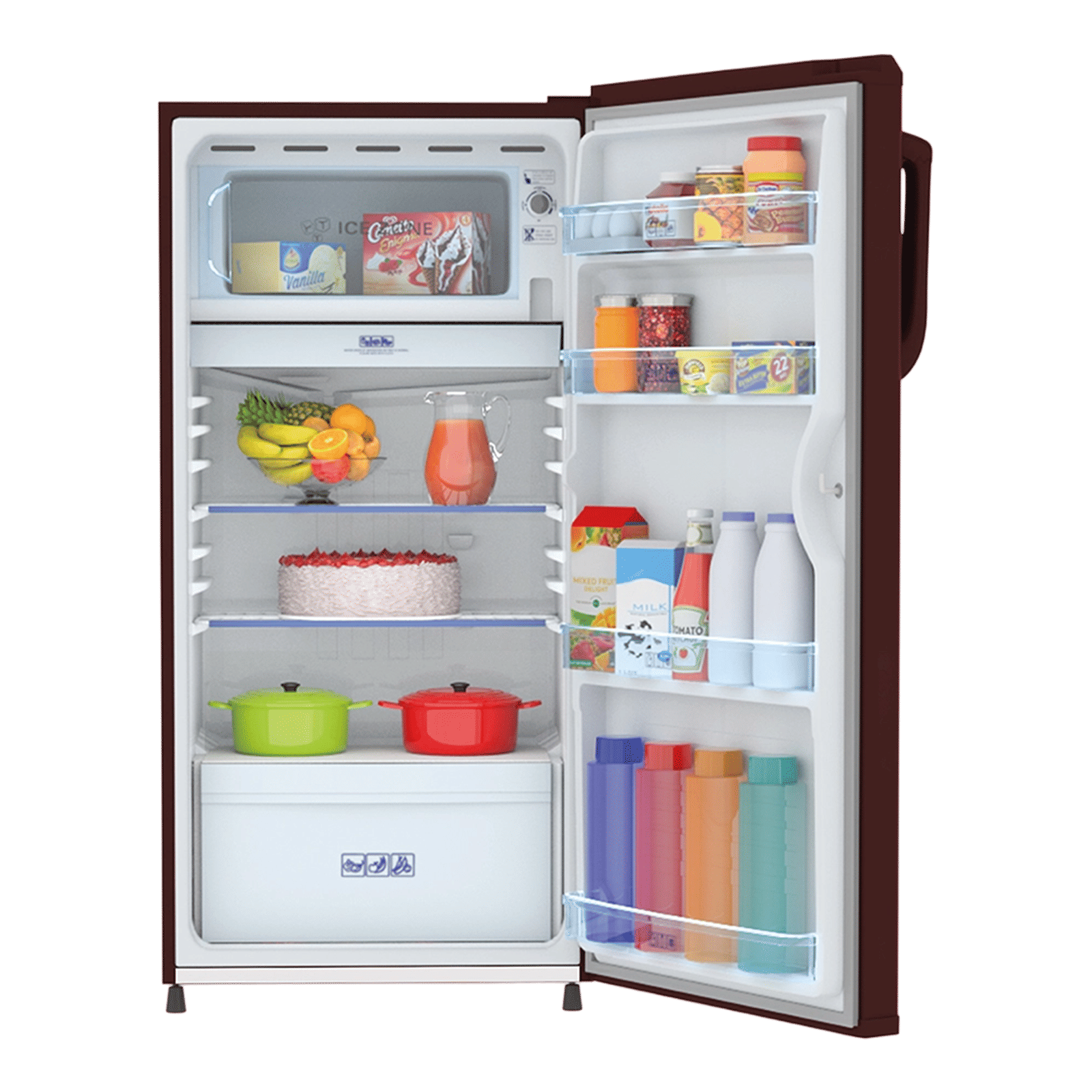 Haier HRD 165 Litres 1 Star Direct Cool Single Door Refrigerator with Diamond Edge Freezing Technology (HRD-1851BBRA-P, Red Mono) Haier HRD 165 Litres 1 Star Direct Cool Single Door Refrigerator with Diamond Edge Freezing Technology (HRD-1851BBRA-P, Red Mono)_7