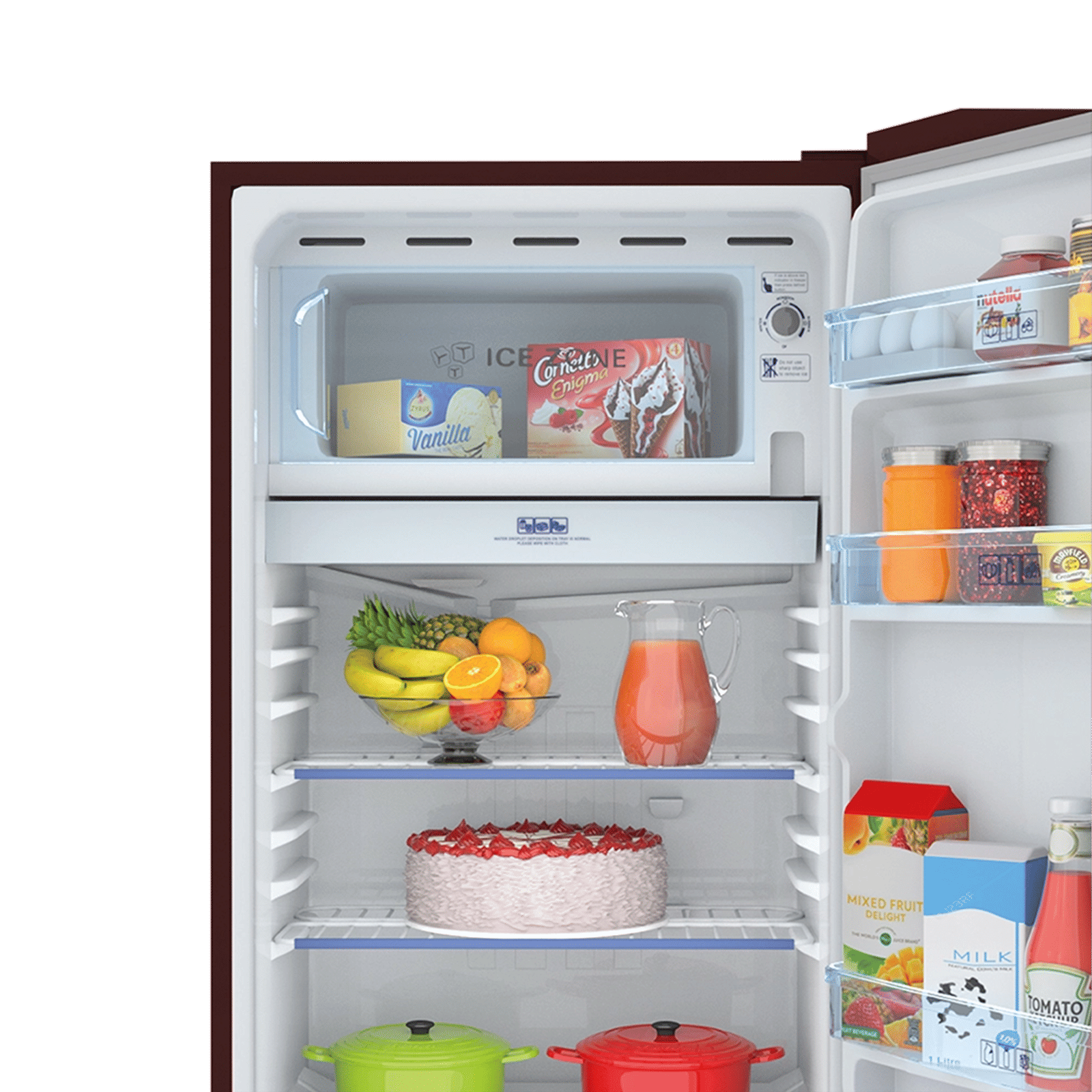 Haier HRD 165 Litres 1 Star Direct Cool Single Door Refrigerator with Diamond Edge Freezing Technology (HRD-1851BBRA-P, Red Mono) Haier HRD 165 Litres 1 Star Direct Cool Single Door Refrigerator with Diamond Edge Freezing Technology (HRD-1851BBRA-P, Red Mono)_8