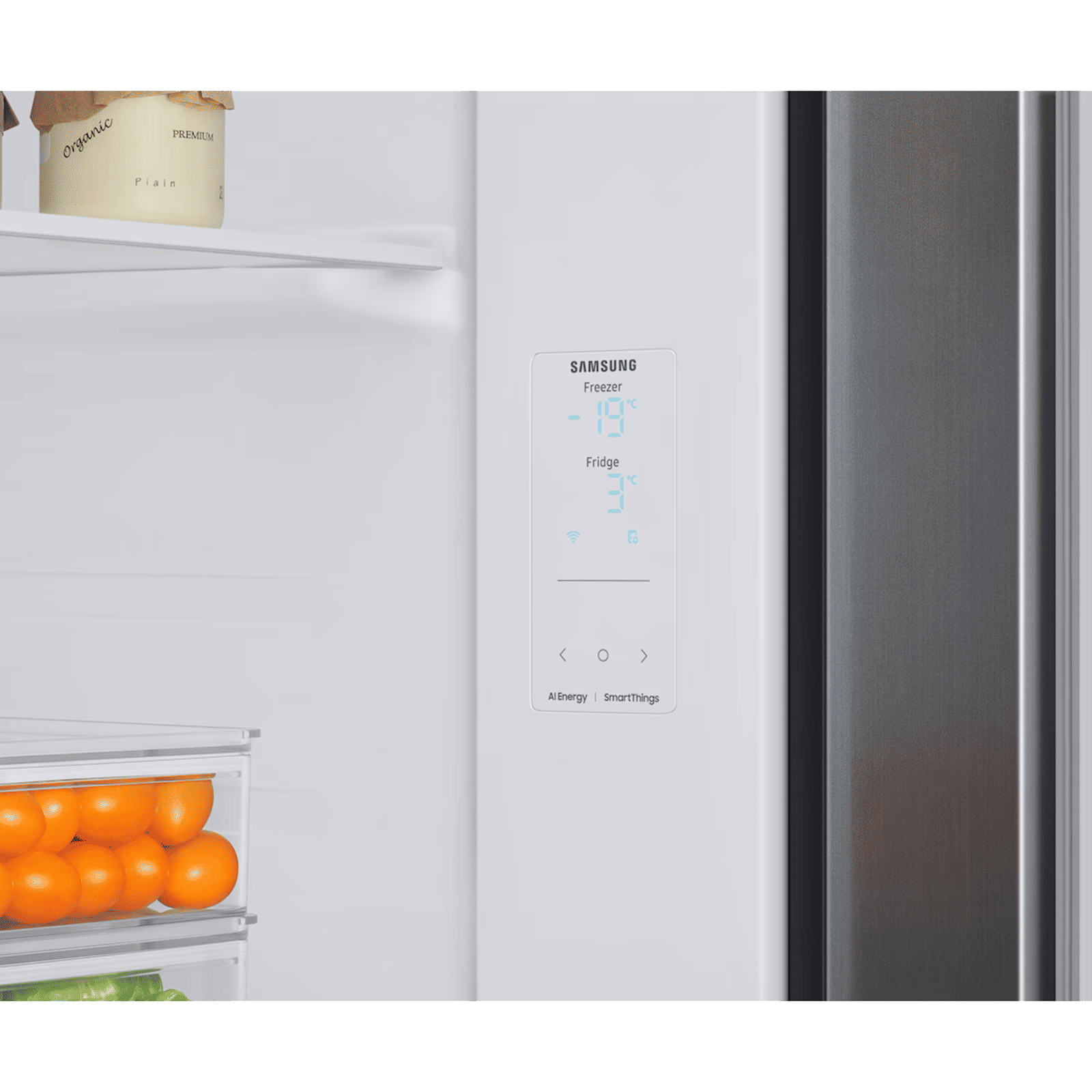 Samsung 653 Litres 3 Star Frost Free Side by Side Refrigerator with Twin Cooling Plus (RS76CG8103S9, Refined Inox)_8