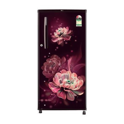 LG 19 185 Litres 2 Star Direct Cool Single Door Refrigerator with Antibacterial Gasket (GLD1925WOWB, Wine Blossom)