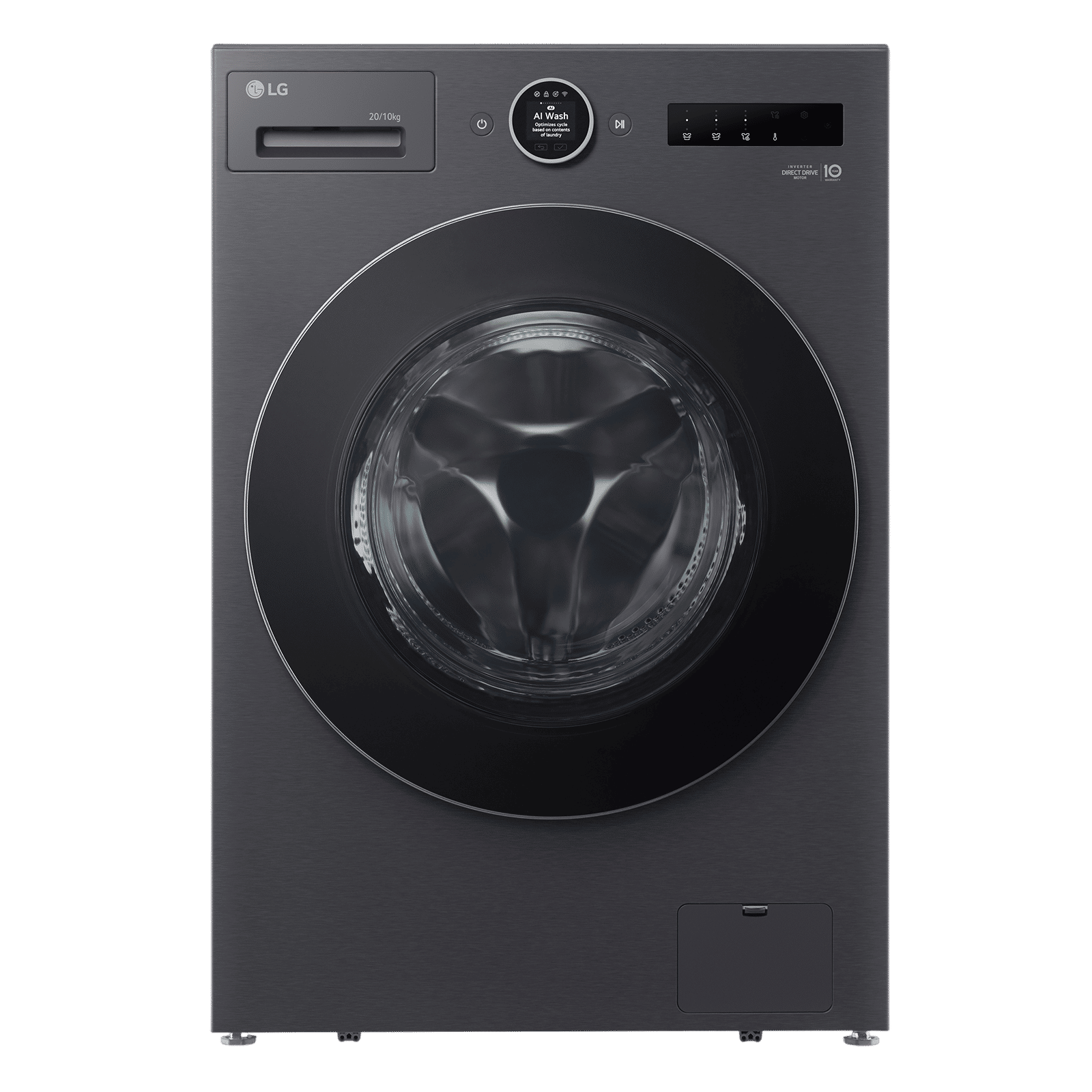 LG 20/10 kg Wi-Fi Inverter Fully Automatic Front Load Washing Machine (VX Series, FDX92010A9K.AEBQEIL, Essence Black)_1