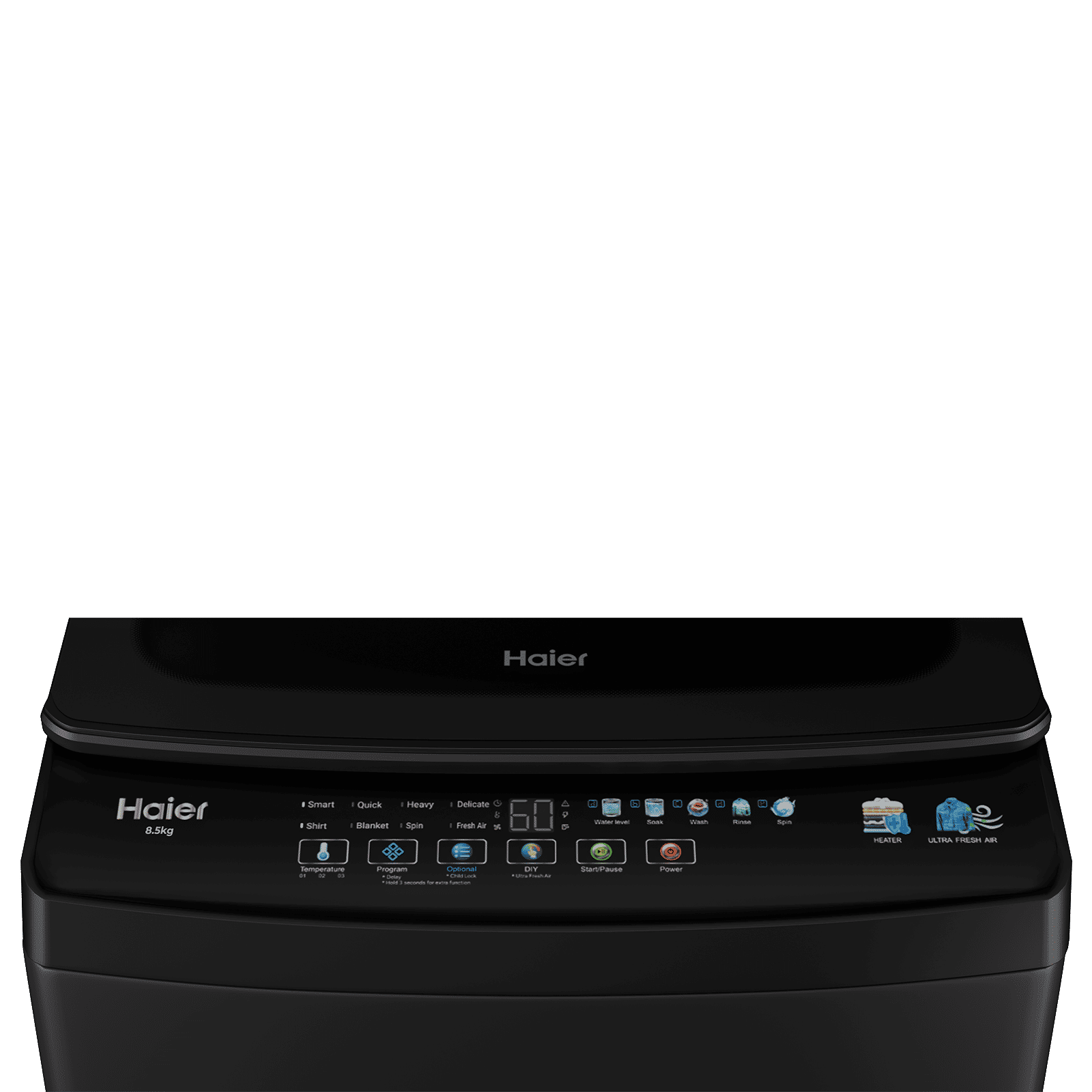 Haier 8.5 kg 5 Star Fully Automatic Top Load Washing Machine (326, HWM85-H326BK, Auto Restart, Black)_6
