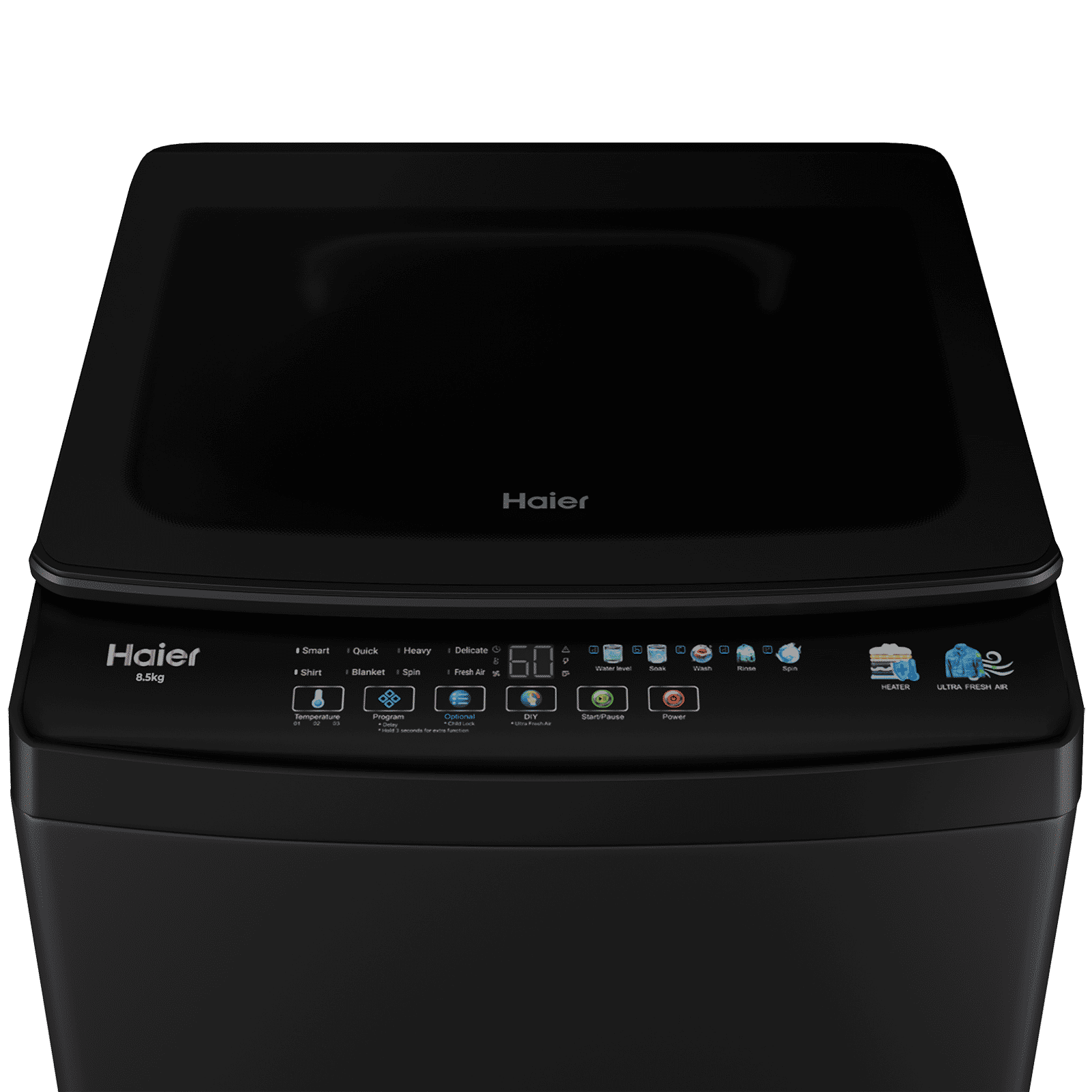 Haier 8.5 kg 5 Star Fully Automatic Top Load Washing Machine (326, HWM85-H326BK, Auto Restart, Black)_7