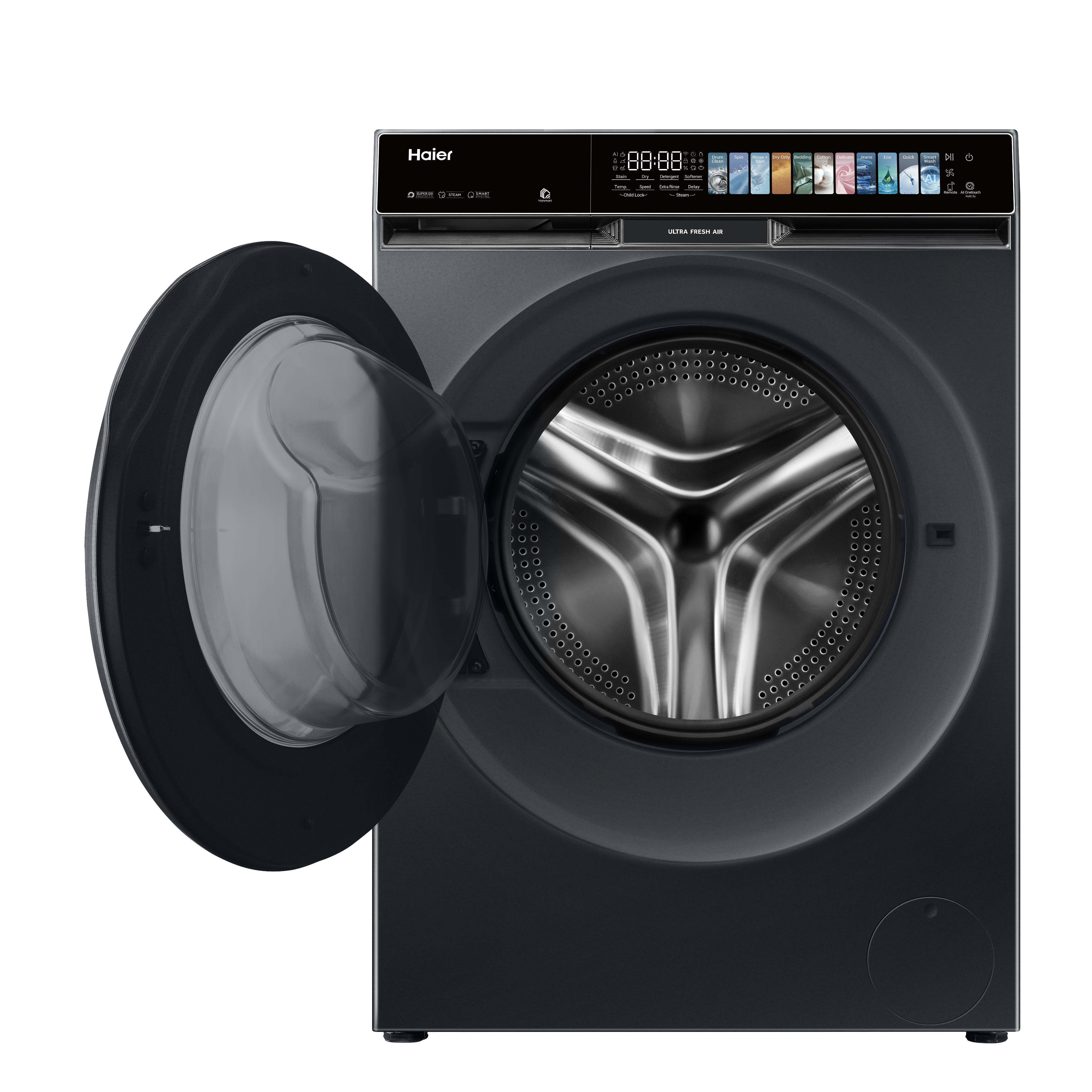 Haier 12/7 kg 5 Star Wi-Fi Inverter Fully Automatic Front Load Washer Dryer (F11, HWD120-DM14F11BKU1, Direct Motion Motor, Black)_8