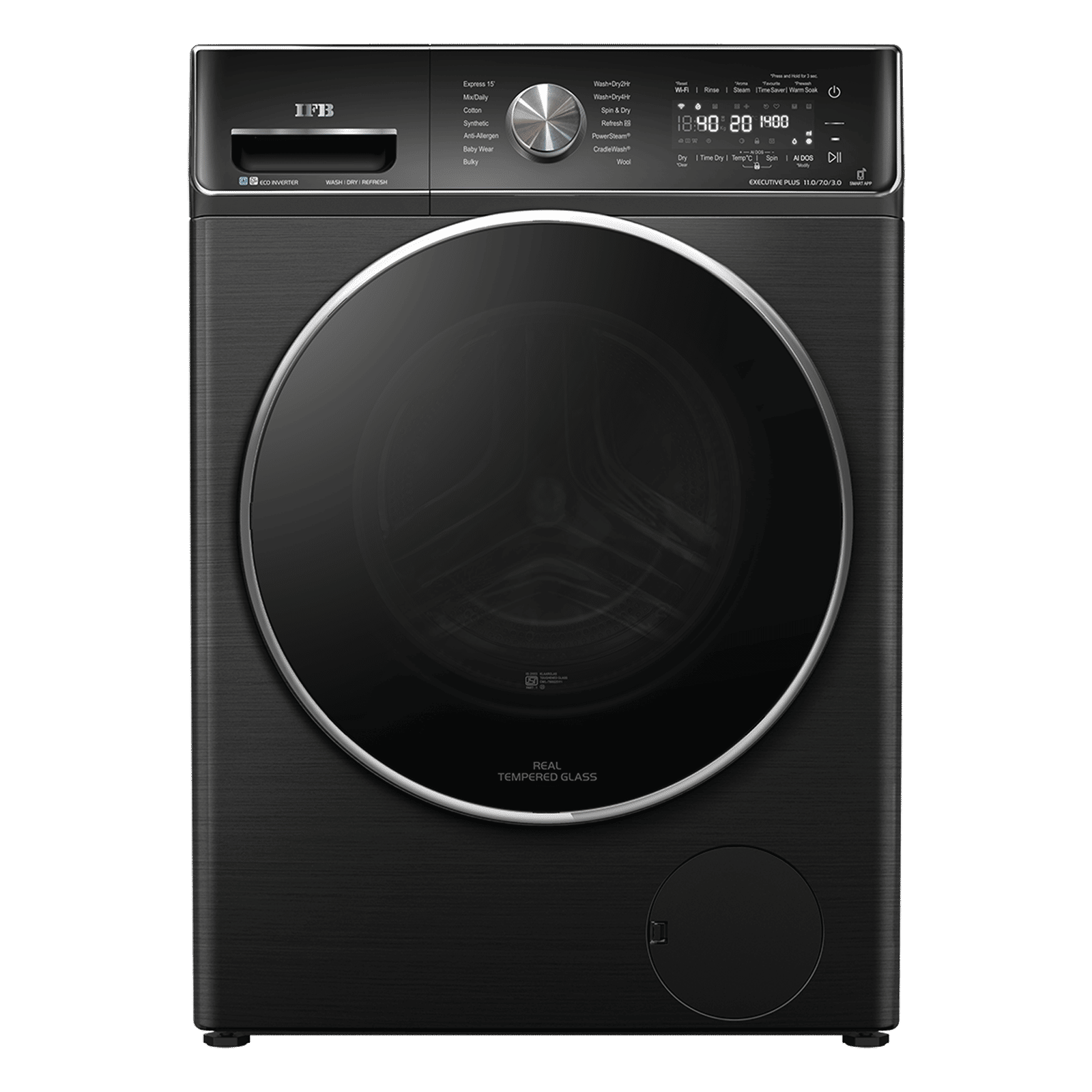 IFB 11/7/3 Kg 5 Star Wi-Fi Inverter Fully Automatic Front Load Washer Dryer Refresher (Executive Plus ZBG, 8903287033735, Powered by Ai, Black VCM) IFB 11/7/3 Kg 5 Star Wi-Fi Inverter Fully Automatic Front Load Washer Dryer Refresher (Executive Plus ZBG, 8903287033735, Powered by Ai, Black VCM)_1