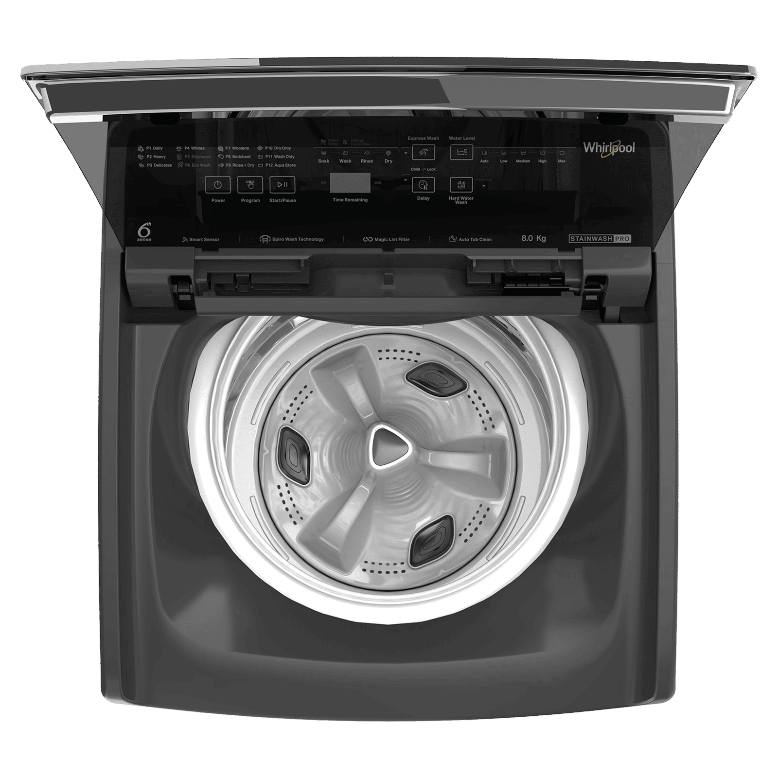 Whirlpool 8 kg 5 Star Fully Automatic Top Load Washing Machine (Stainwash Pro, 31692, 6th Sense Technology, Grey) Whirlpool 8 kg 5 Star Fully Automatic Top Load Washing Machine (Stainwash Pro, 31692, 6th Sense Technology, Grey)_9