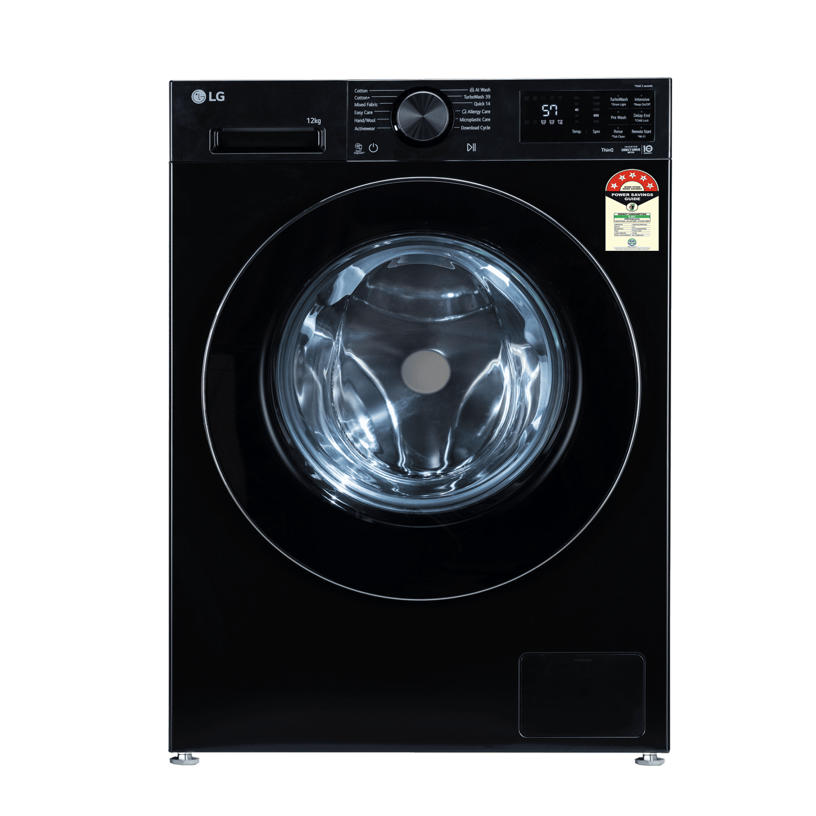LG 12 kg 5 Star Wi-Fi Inverter Fully Automatic Front Load Washing Machine (GVX, FX1412N5O, ThinQ Technology, Onyx Black)_1